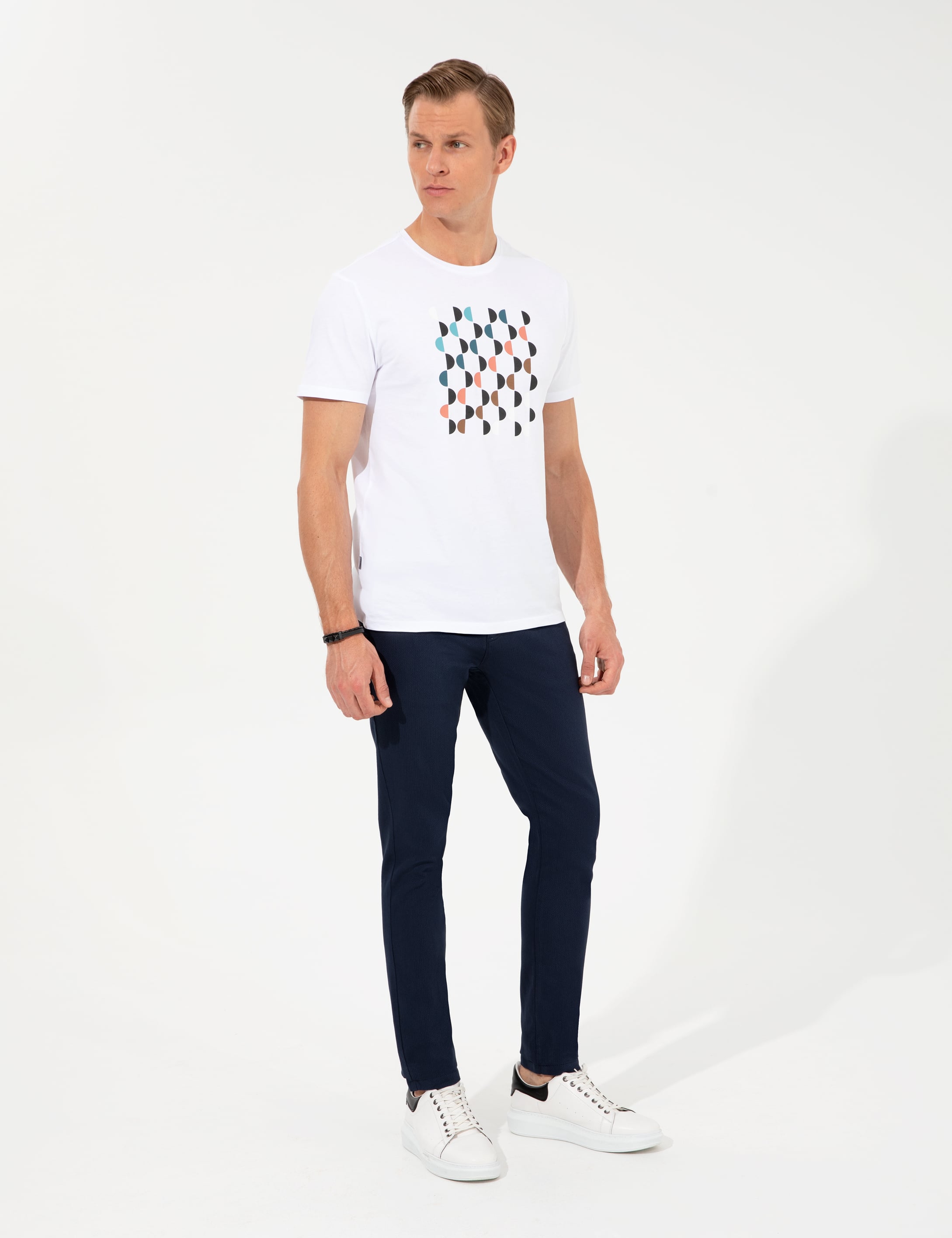 Lacivert Slim Fit Kanvas Pantolon
