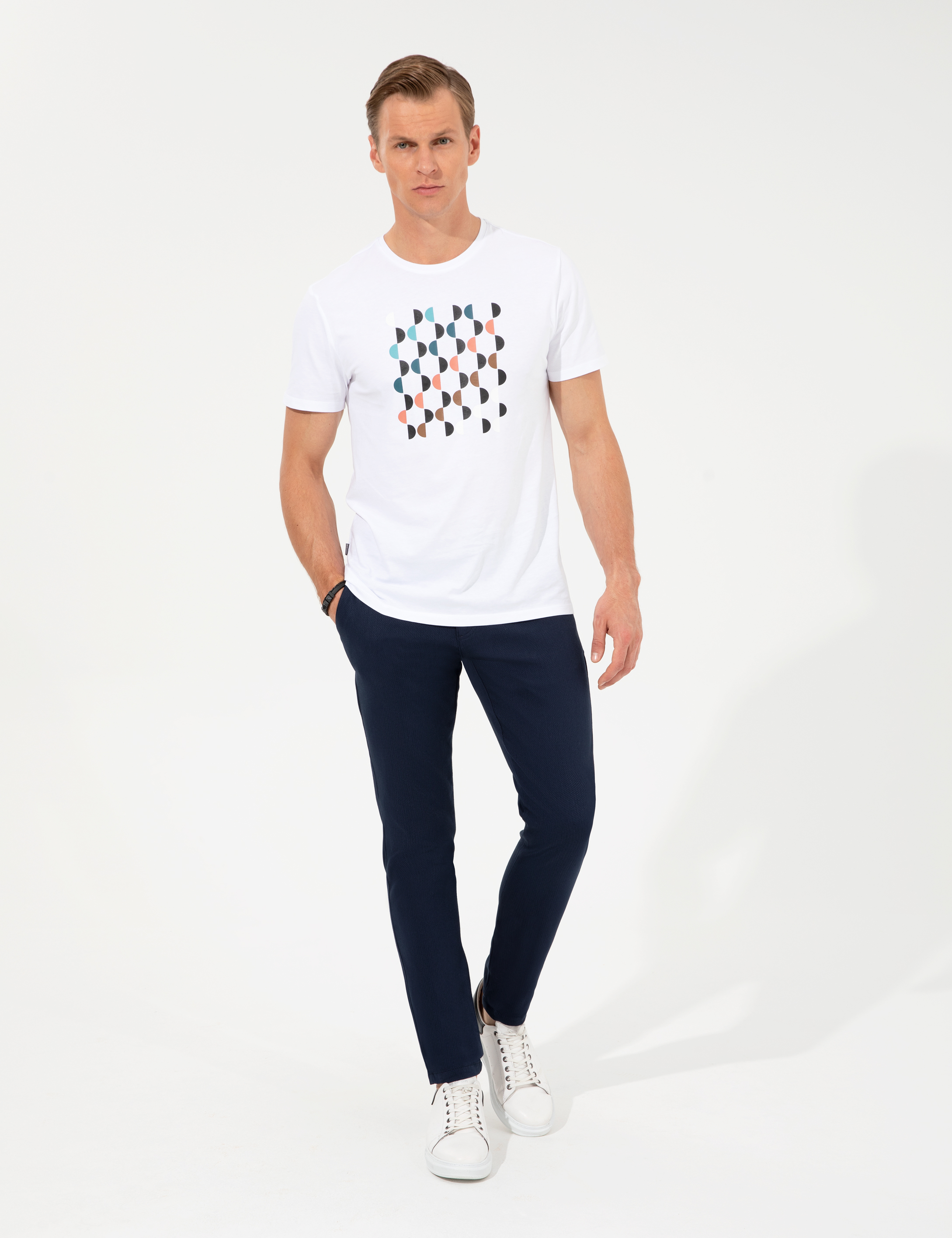 Lacivert Slim Fit Kanvas Pantolon - Image 1