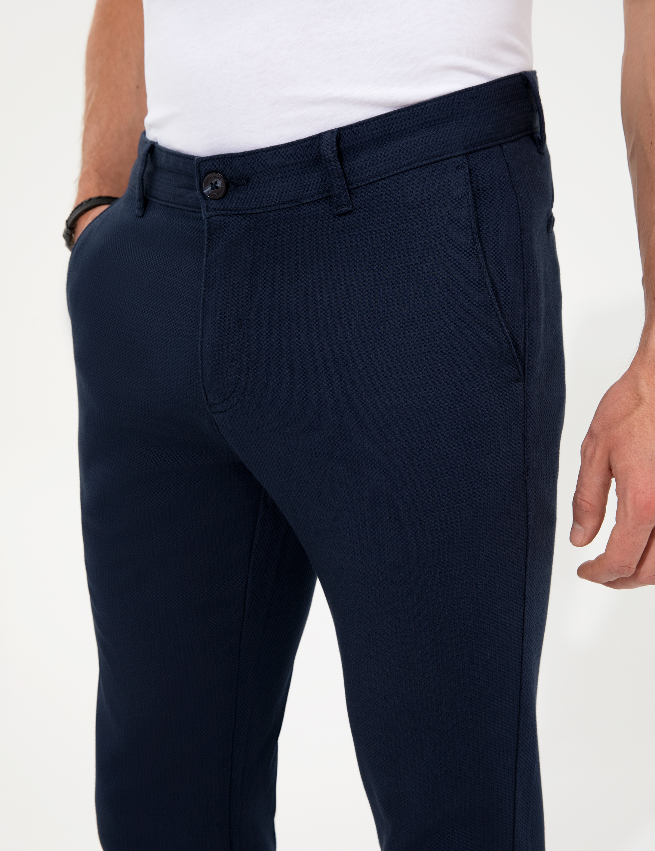 Lacivert Slim Fit Kanvas Pantolon - Image 6