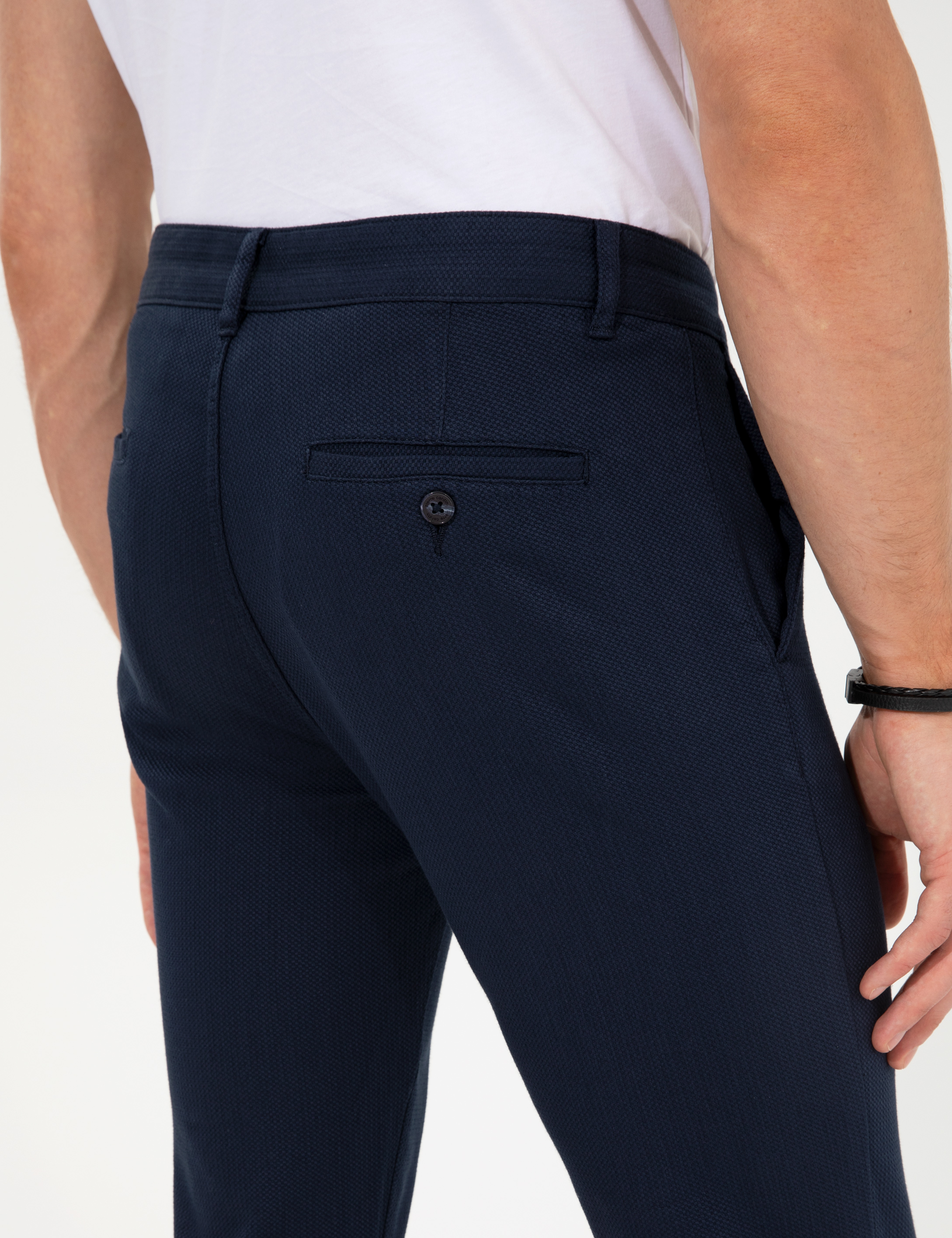 Lacivert Slim Fit Kanvas Pantolon - Image 7