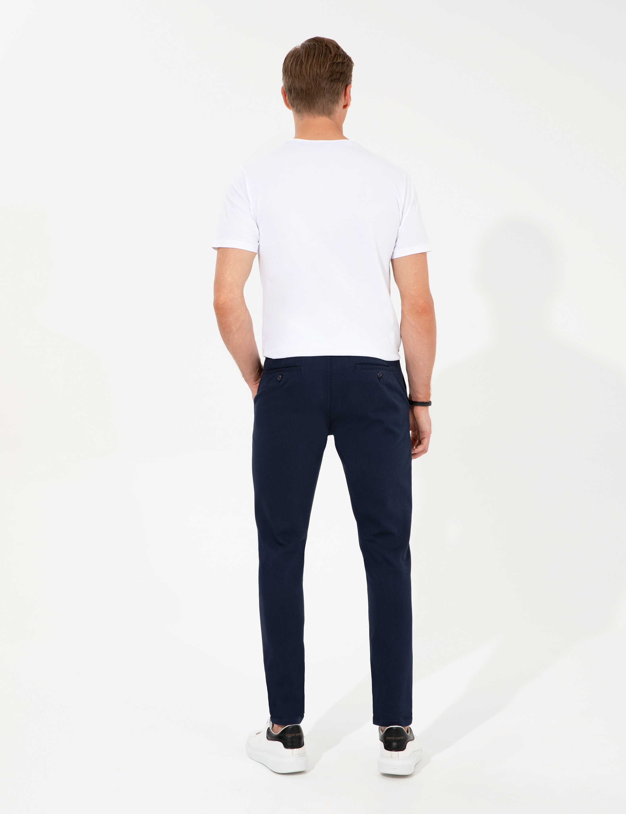 Lacivert Slim Fit Kanvas Pantolon