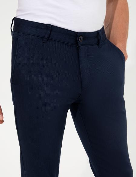 Lacivert Slim Fit Kanvas Pantolon - 50259261027
