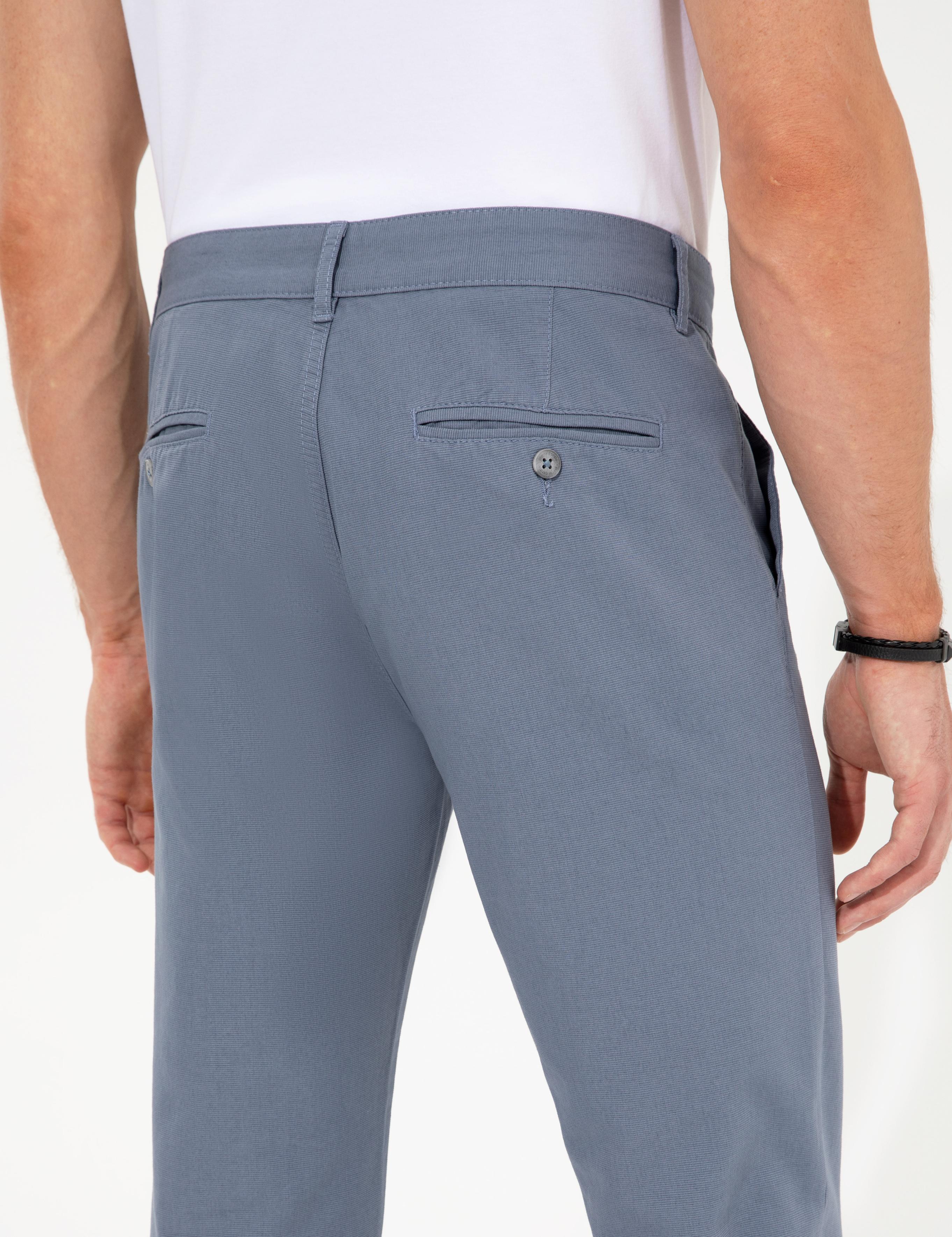 Koyu Mavi Slim Fit Kanvas Pantolon