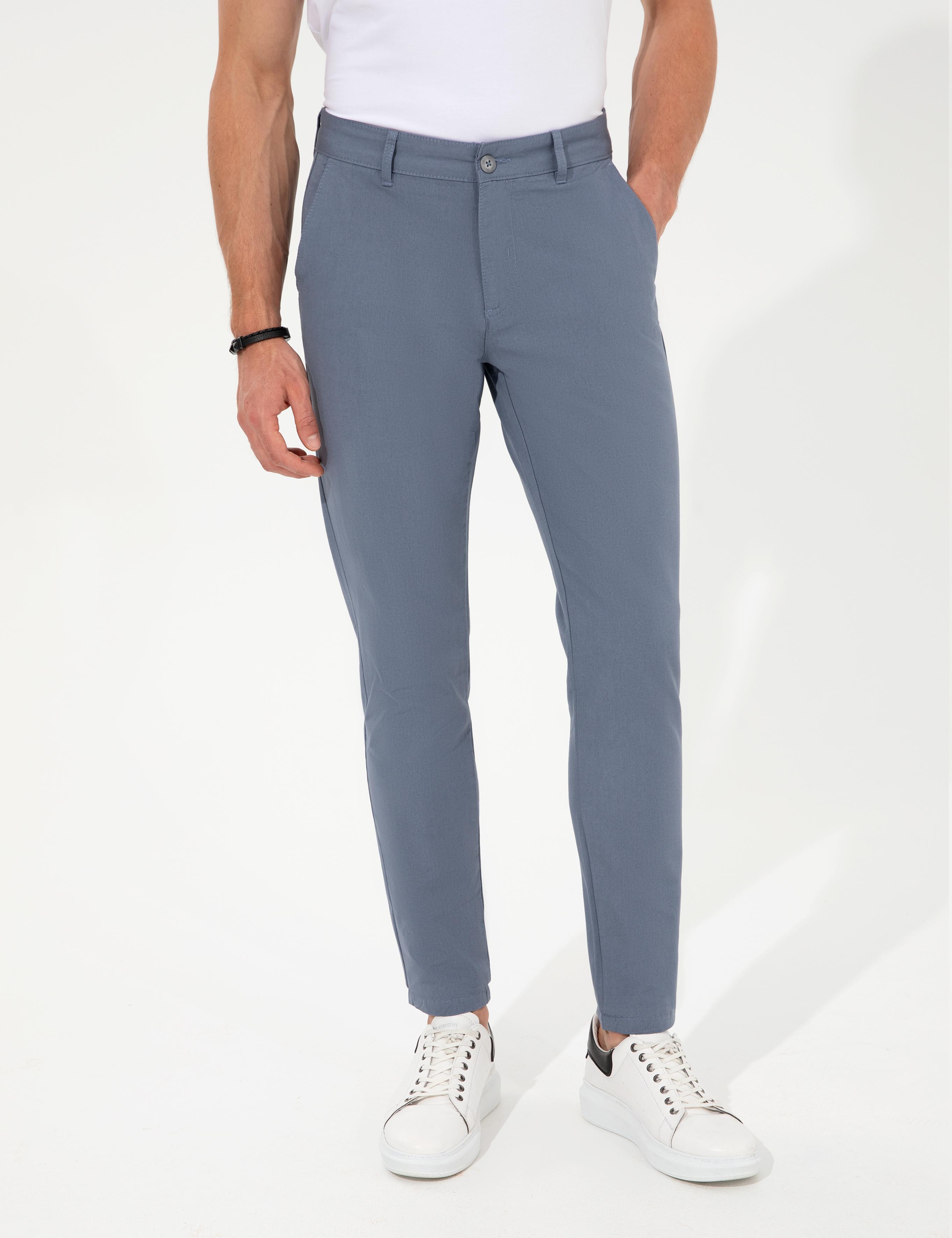 Koyu Mavi Slim Fit Kanvas Pantolon