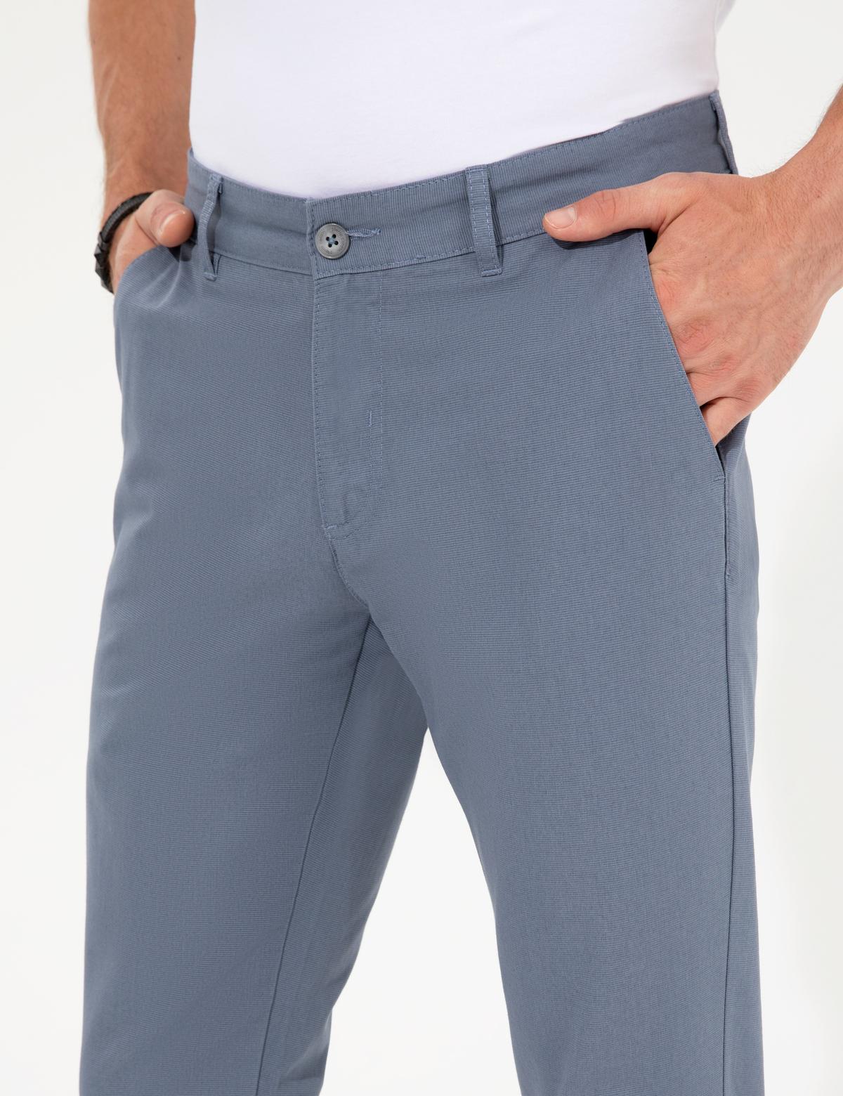 Koyu Mavi Slim Fit Kanvas Pantolon - 50259228111