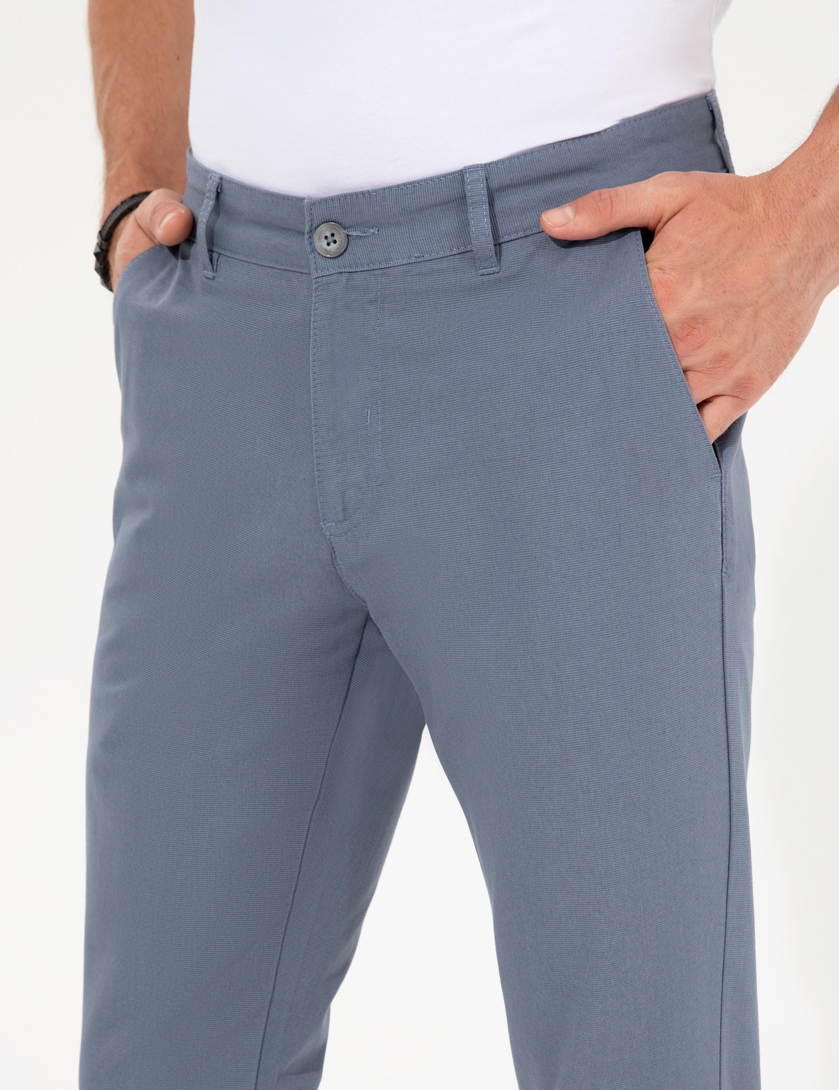 Koyu Mavi Slim Fit Kanvas Pantolon