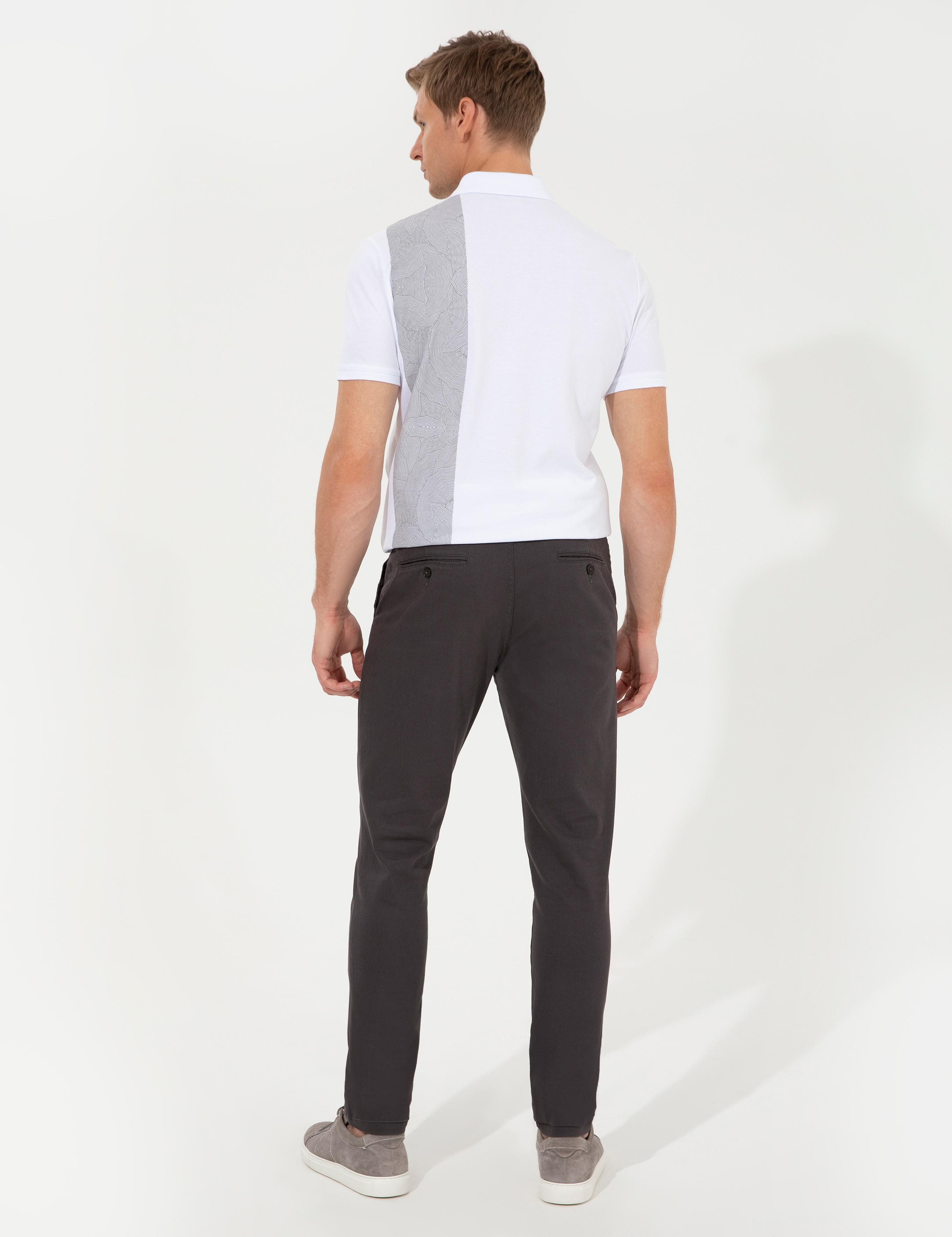 Antrasit Slim Fit Kanvas Pantolon