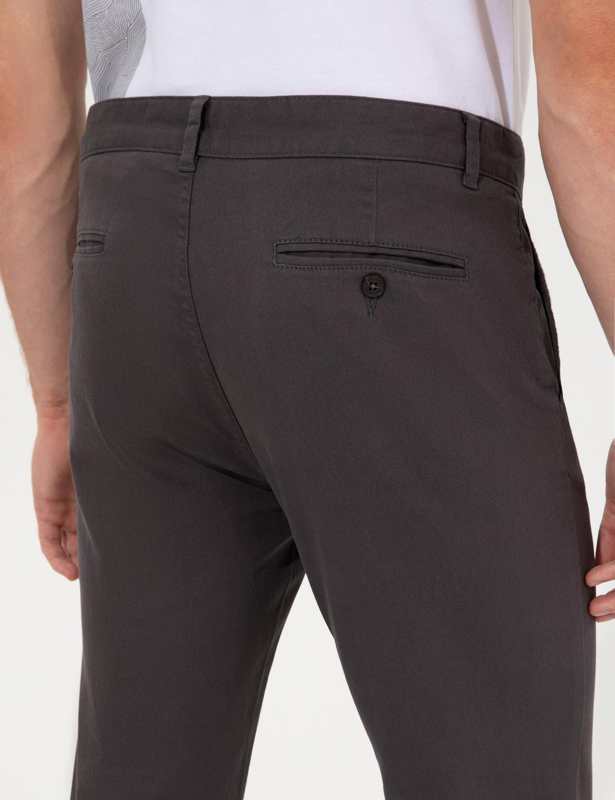 Antrasit Slim Fit Kanvas Pantolon - 50259252034