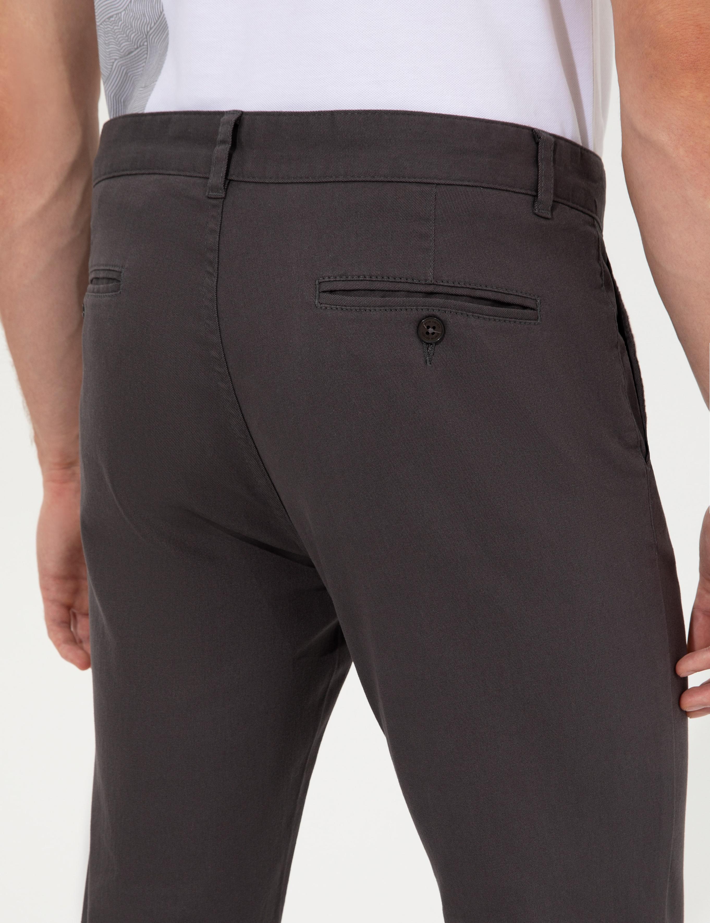 Antrasit Slim Fit Kanvas Pantolon