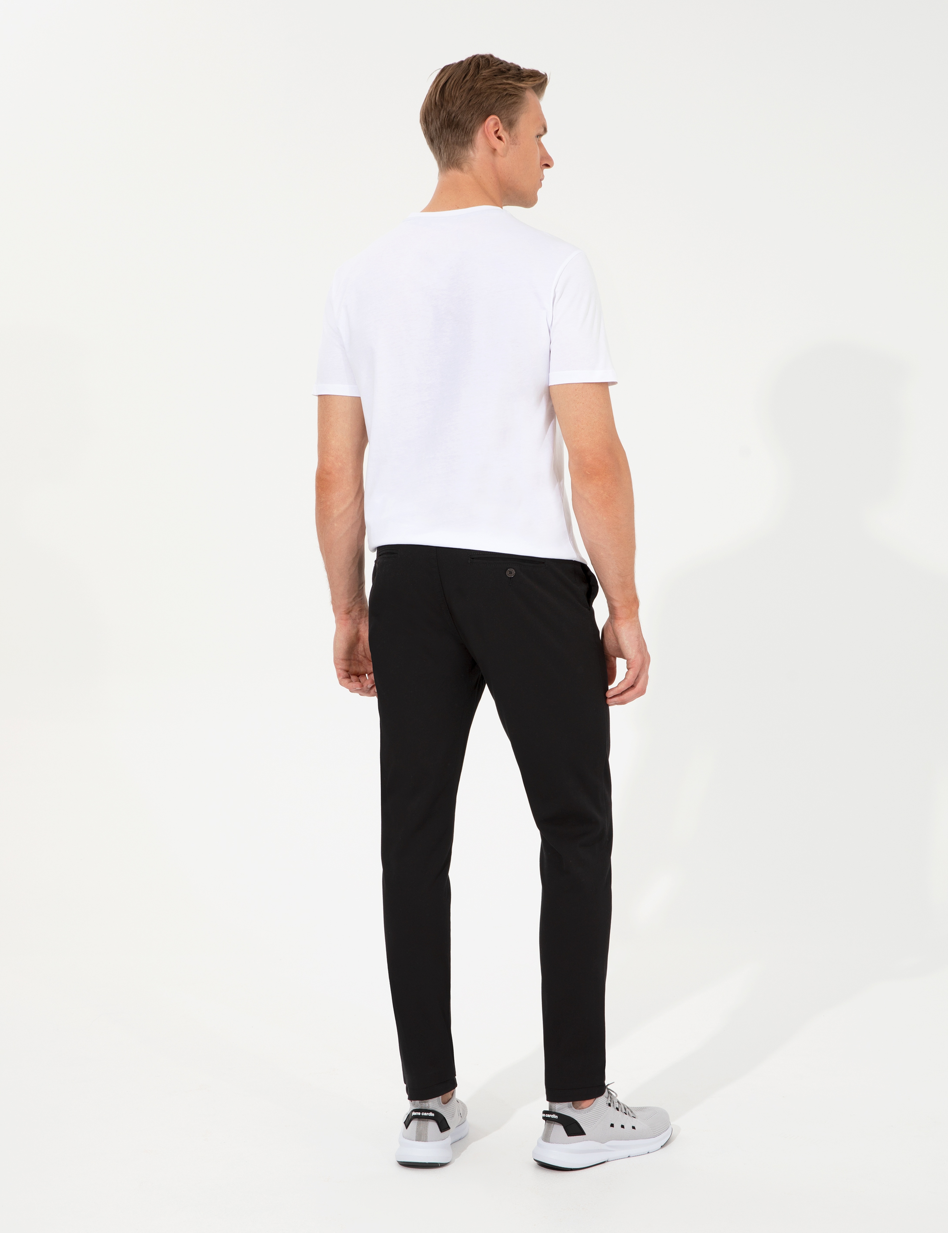Siyah Slim Fit Kanvas Pantolon - Image 4