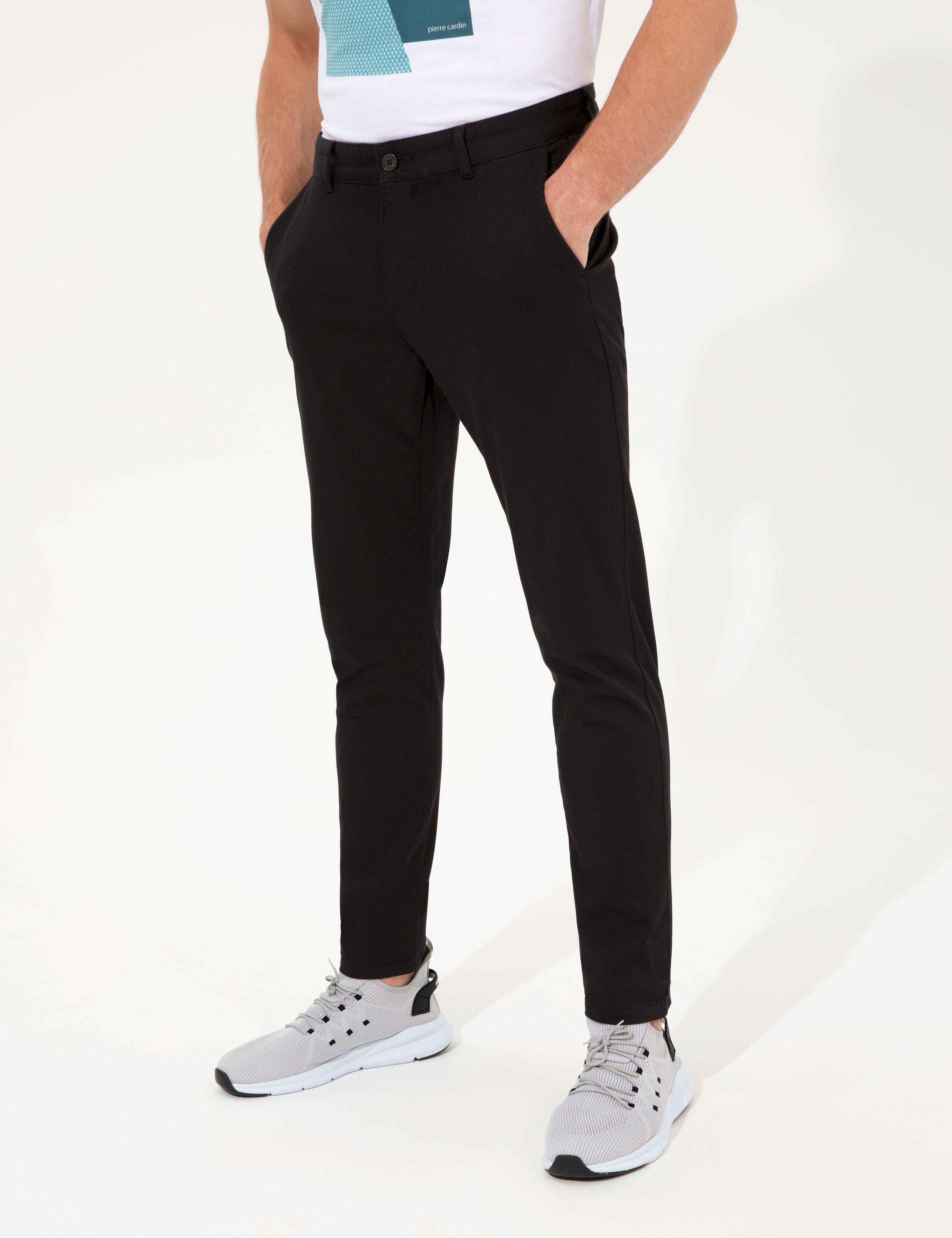 Siyah Slim Fit Kanvas Pantolon