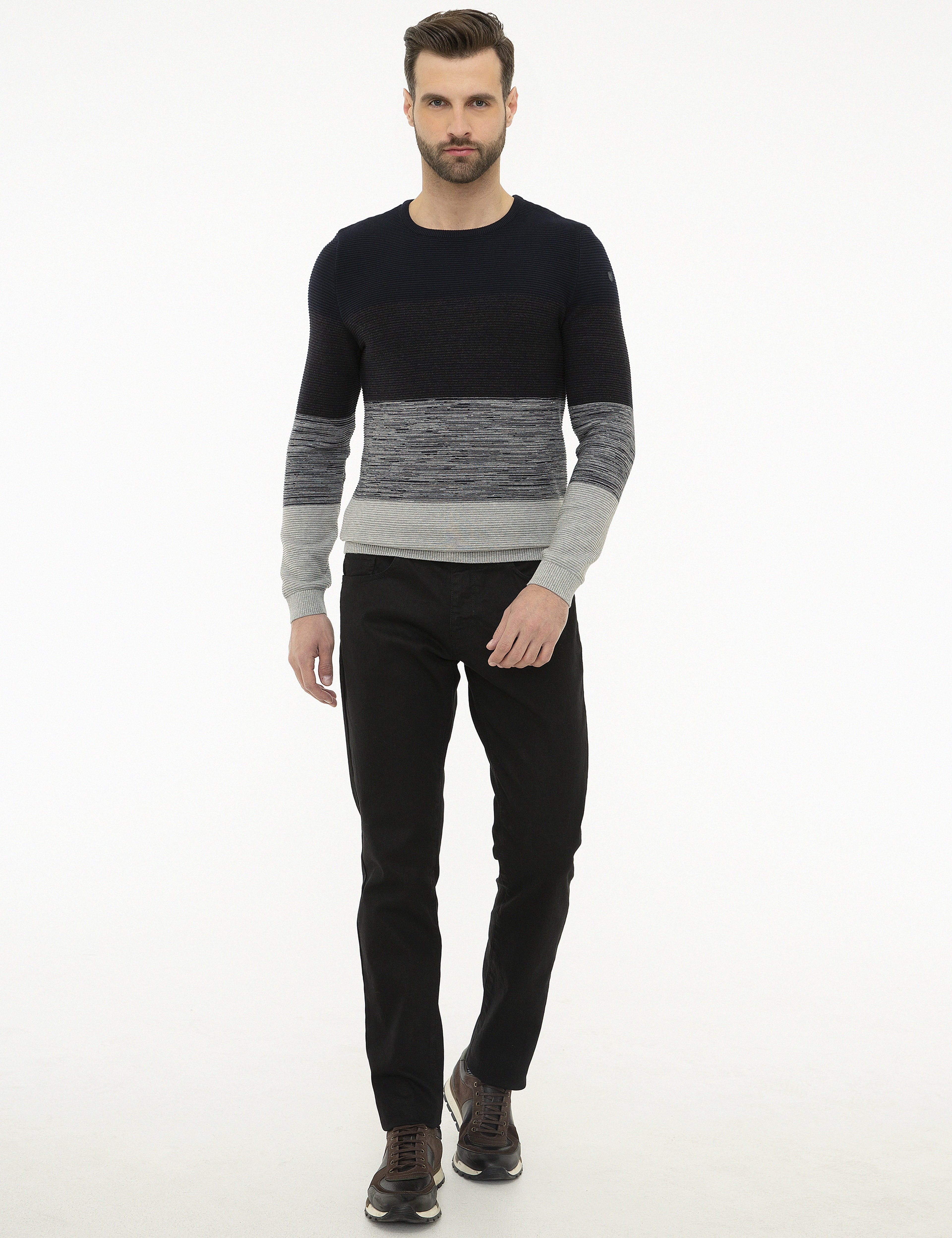 Siyah Slim Fit Denim Pantolon - Image 1