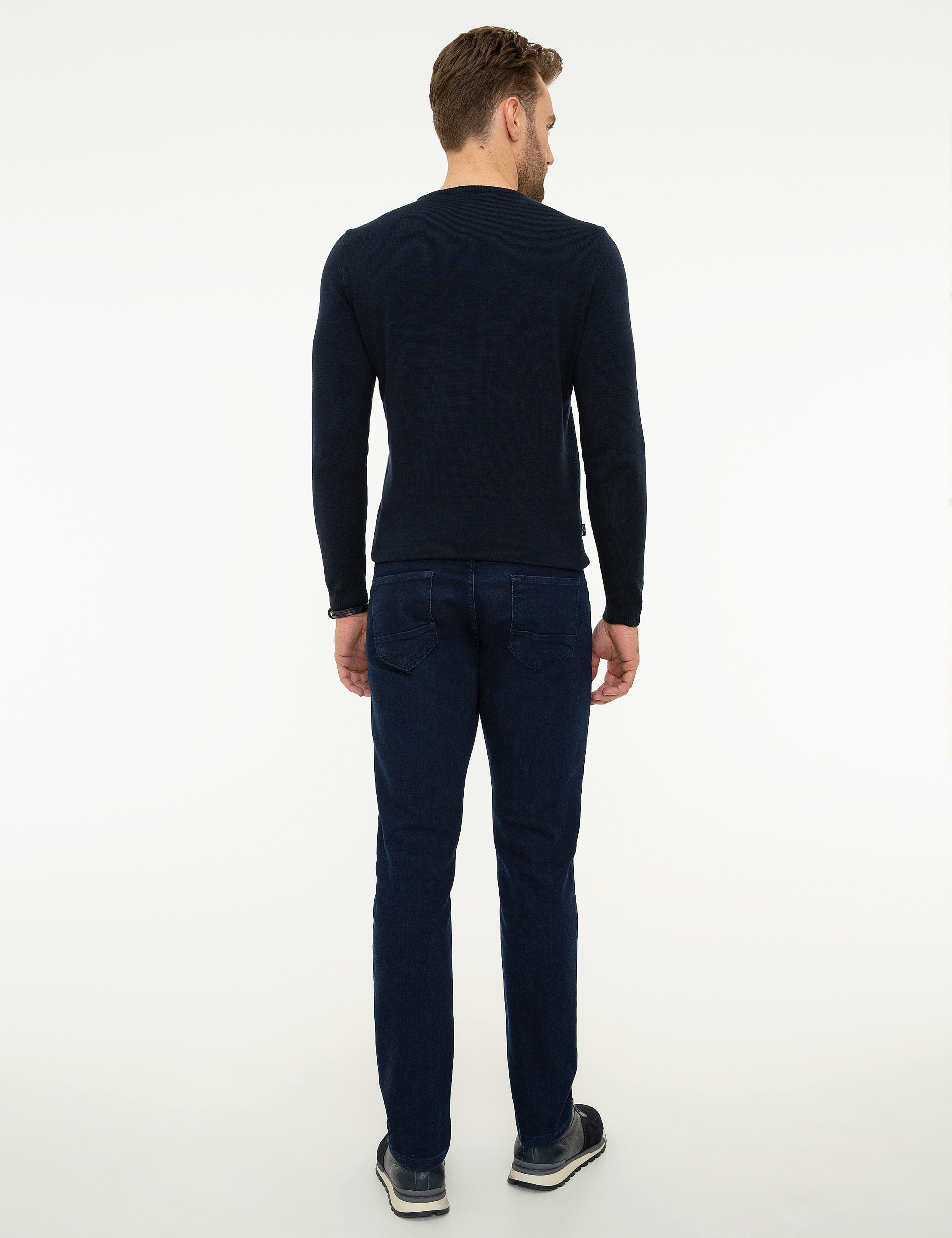 Lacivert Slim Fit Denim Pantolon - Image 3