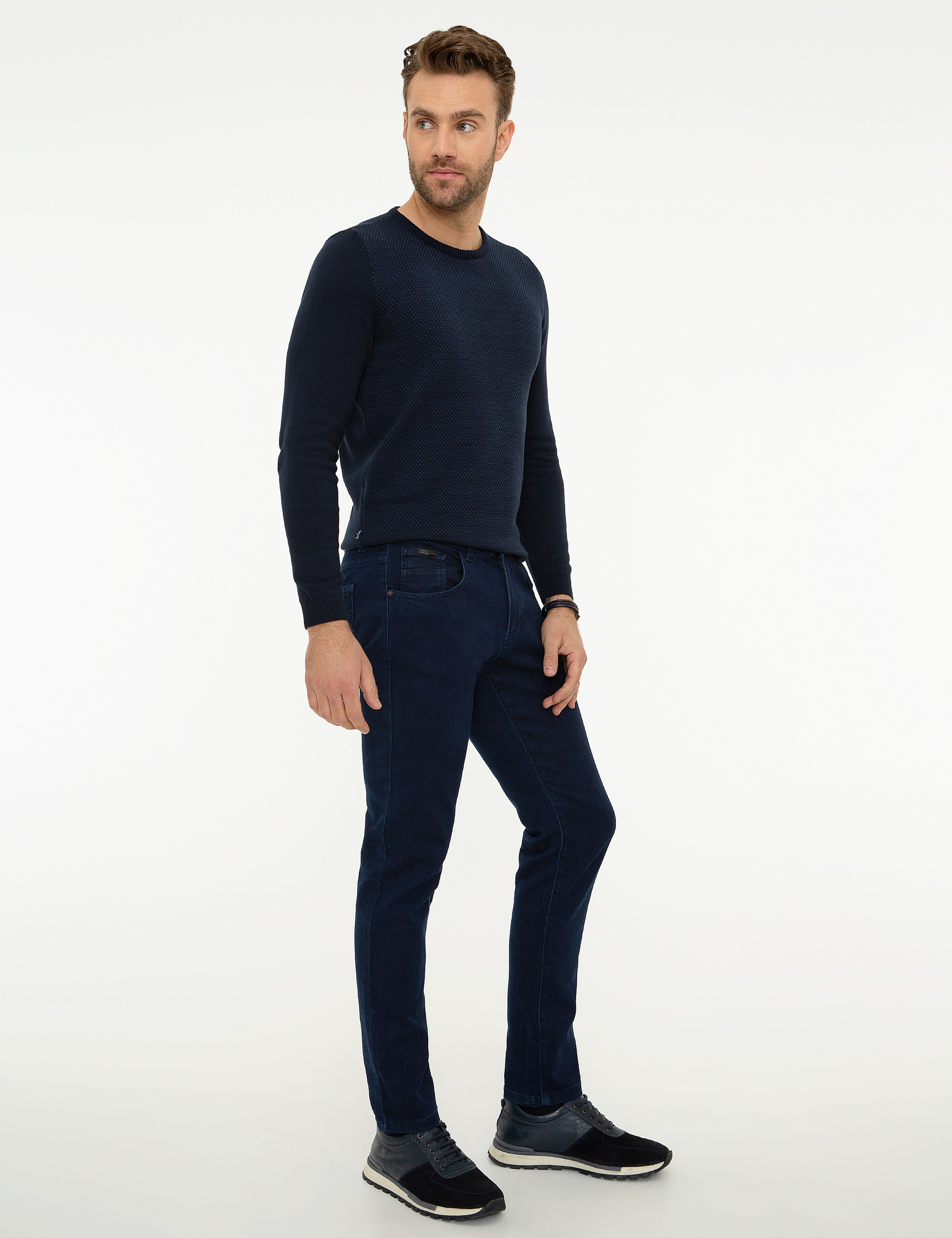 Lacivert Slim Fit Denim Pantolon - Image 2