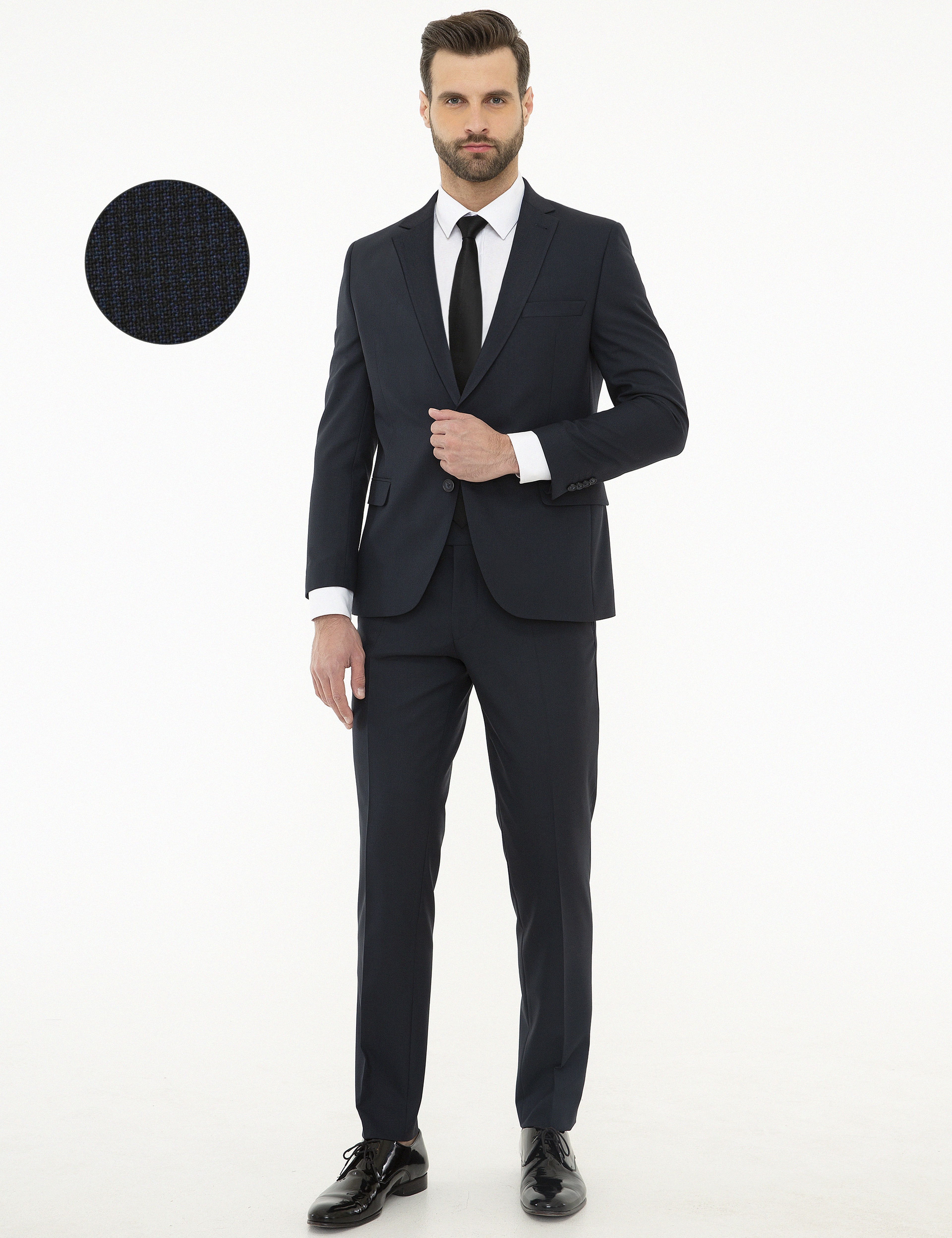 Lacivert Ekstra Slim Fit Takım Elbise - Image 1