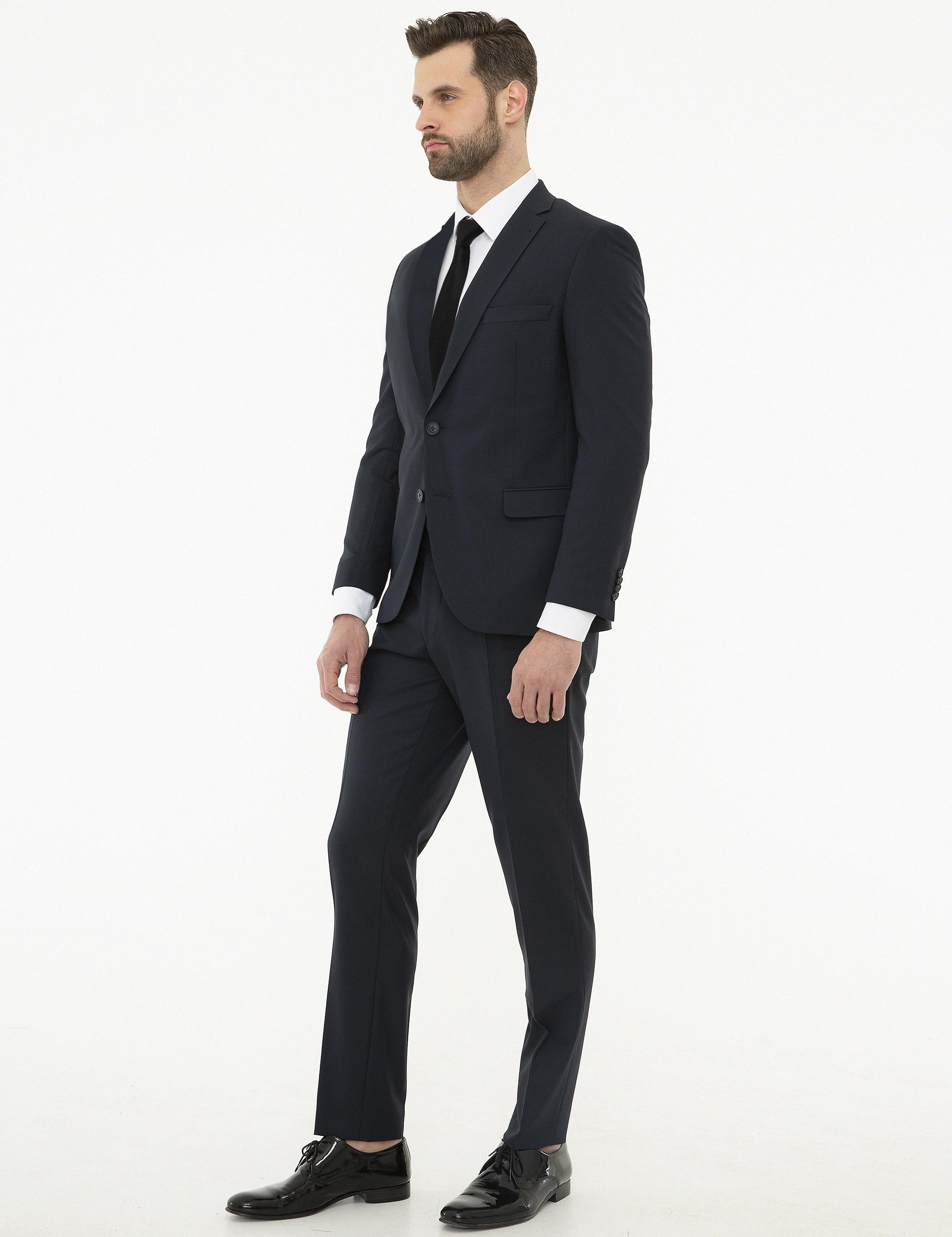 Lacivert Ekstra Slim Fit Takım Elbise