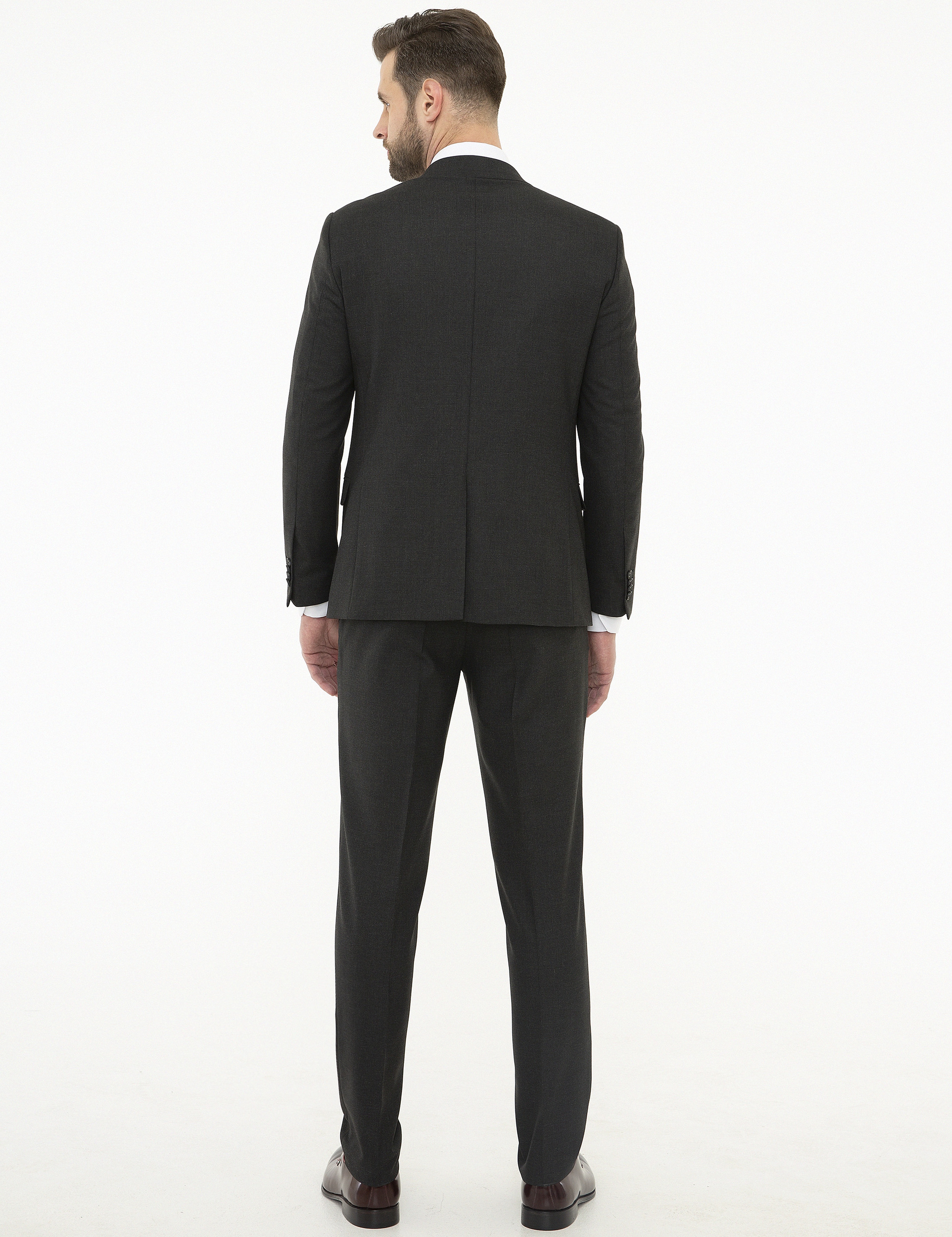 Siyah Ekstra Slim Fit Takım Elbise - Image 4