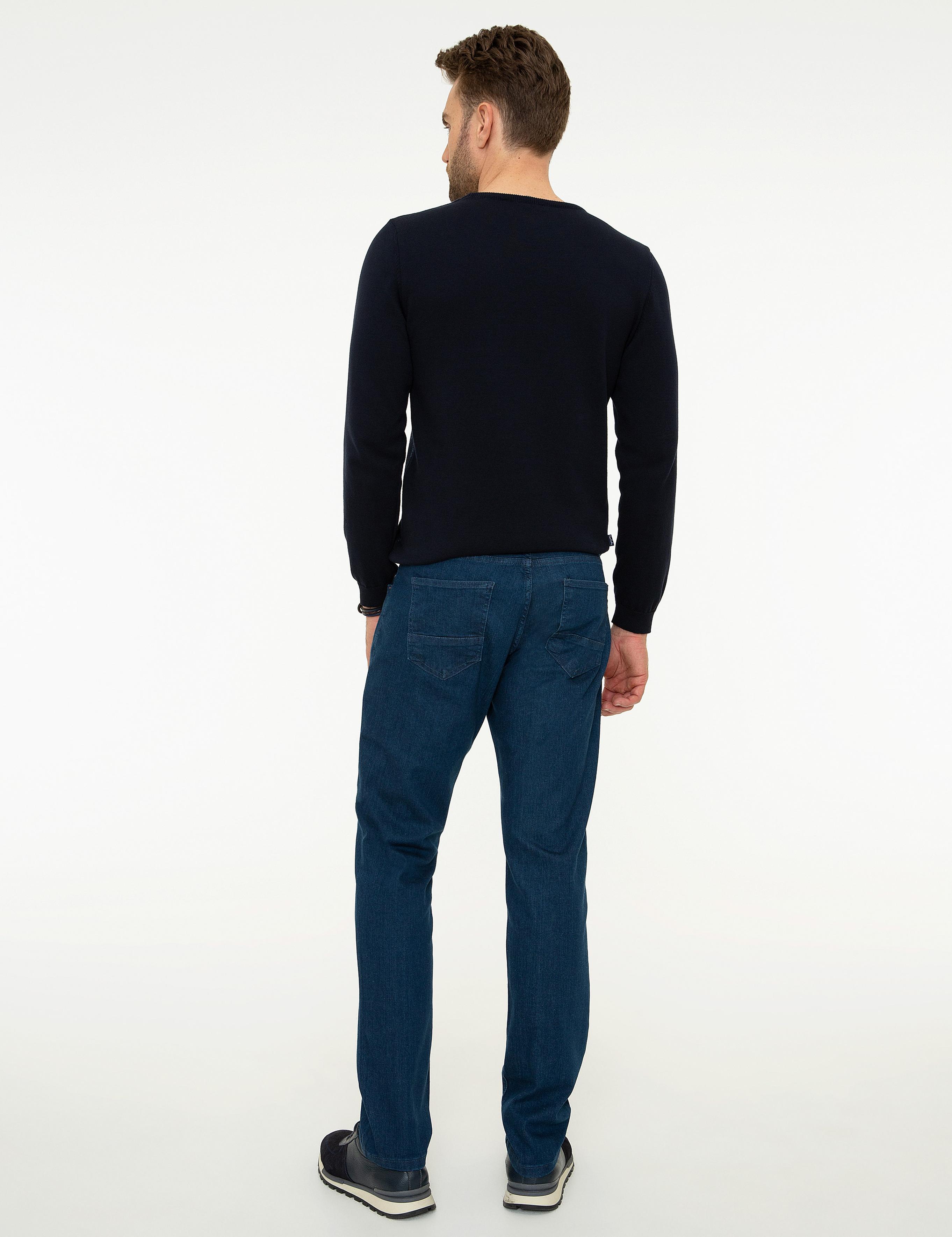 Koyu Mavi Slim Fit Denim Pantolon