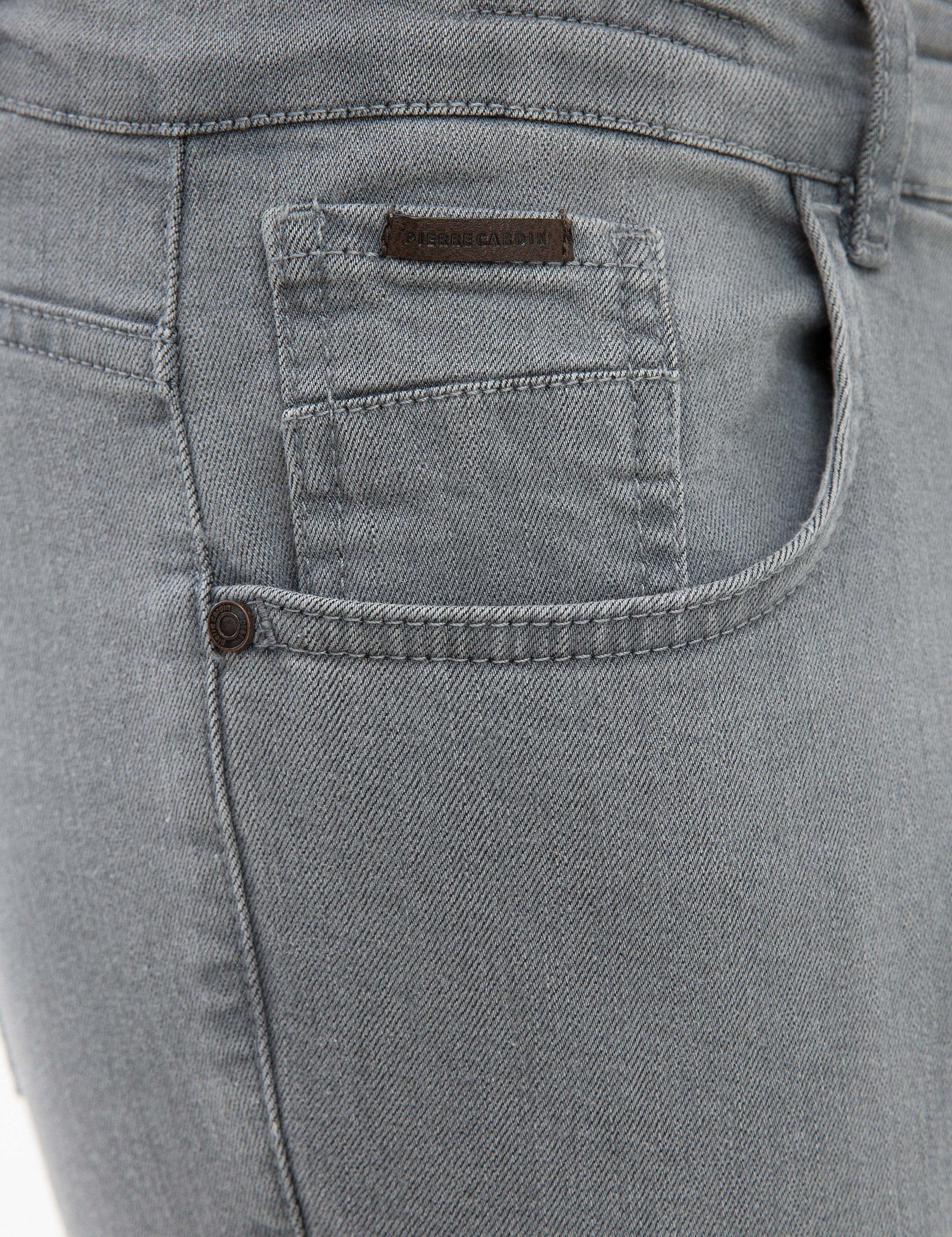 Gri Slim Fit Denim Pantolon - Image 4
