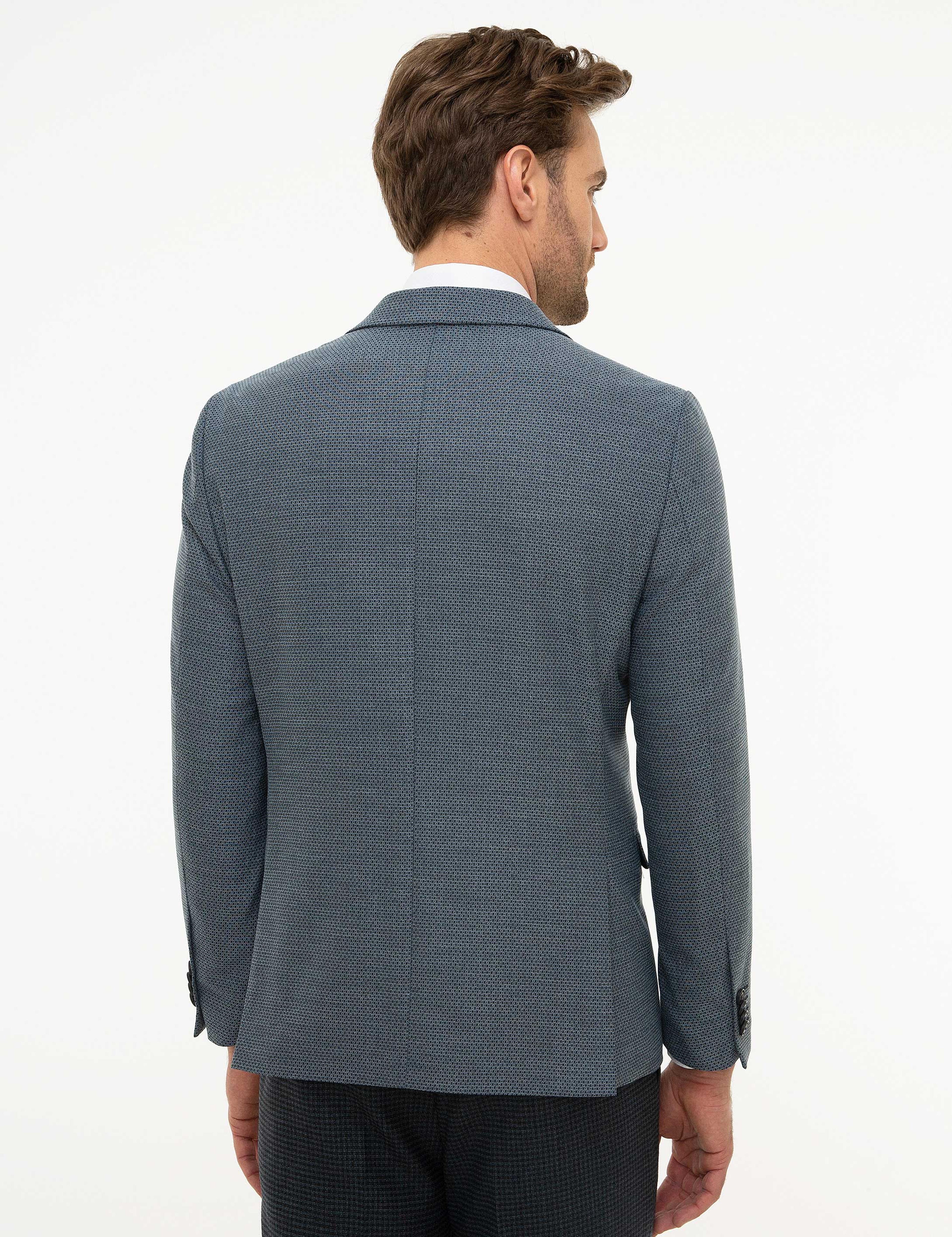 Koyu Mavi Ex. Slim Fit Ceket - Image 4