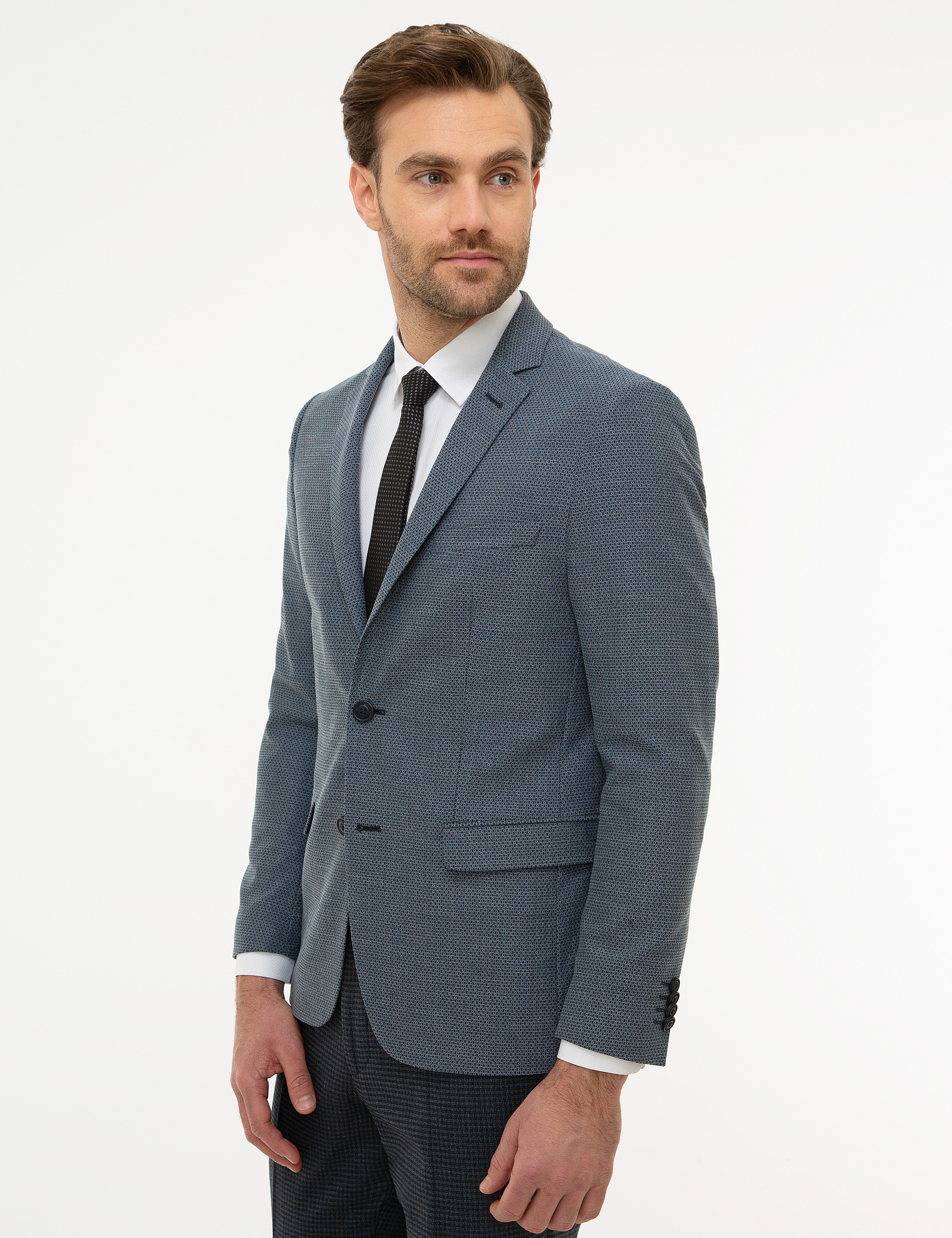Koyu Mavi Ex. Slim Fit Ceket - Image 3