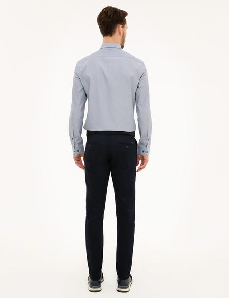 Lacivert Slim Fit Kanvas Pantolon - 50225937006