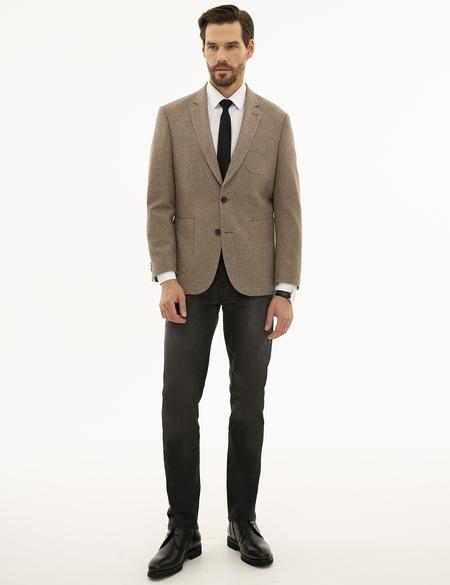Açık Kahverengi Slim Fit Ceket - 50226171014
