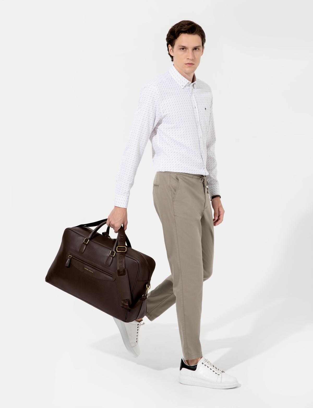 Erkek Kahverengi Spor Seyahat Çantası