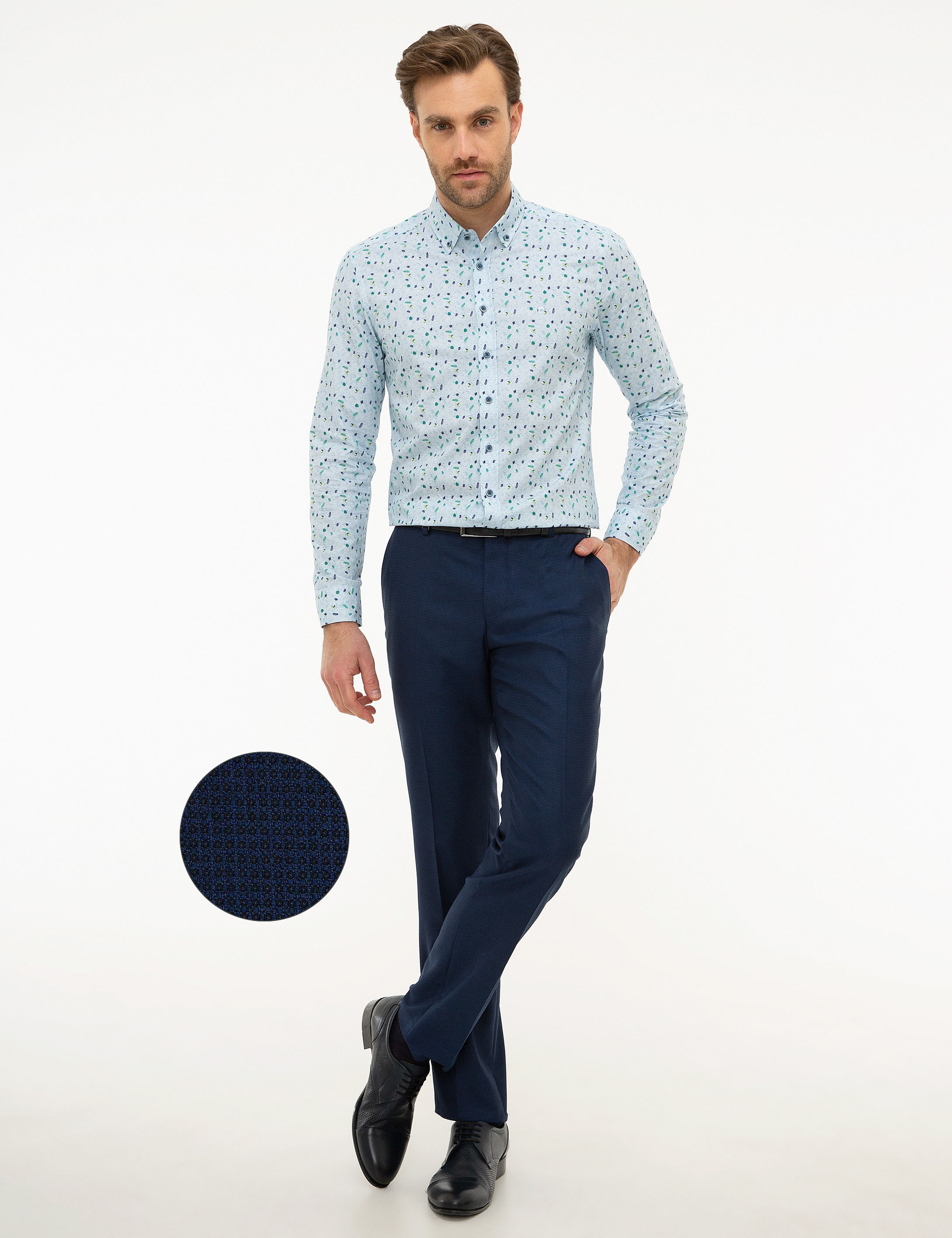 Açık Lacivert Slim Fit Pantolon - Image 1