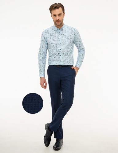 Açık Lacivert Slim Fit Pantolon