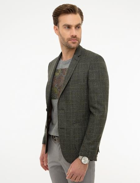 Haki Slim Fit Ceket - 50221052044