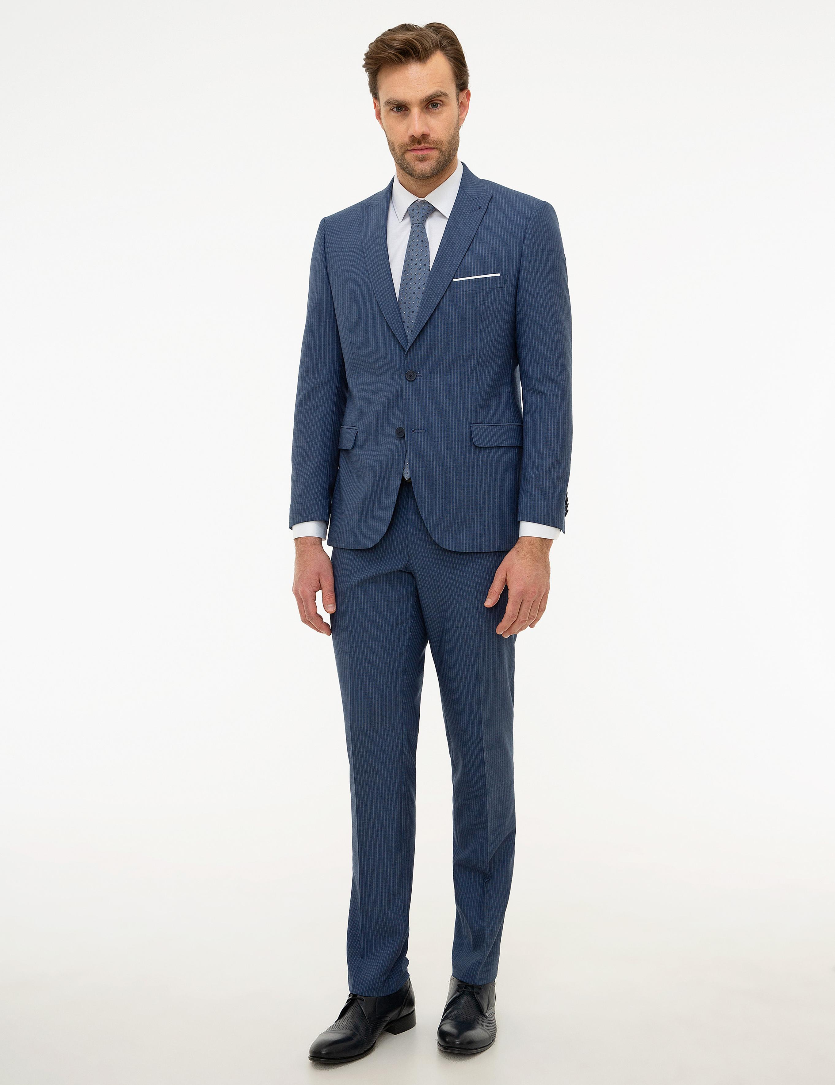 Koyu Mavi Slim Fit Takım Elbise