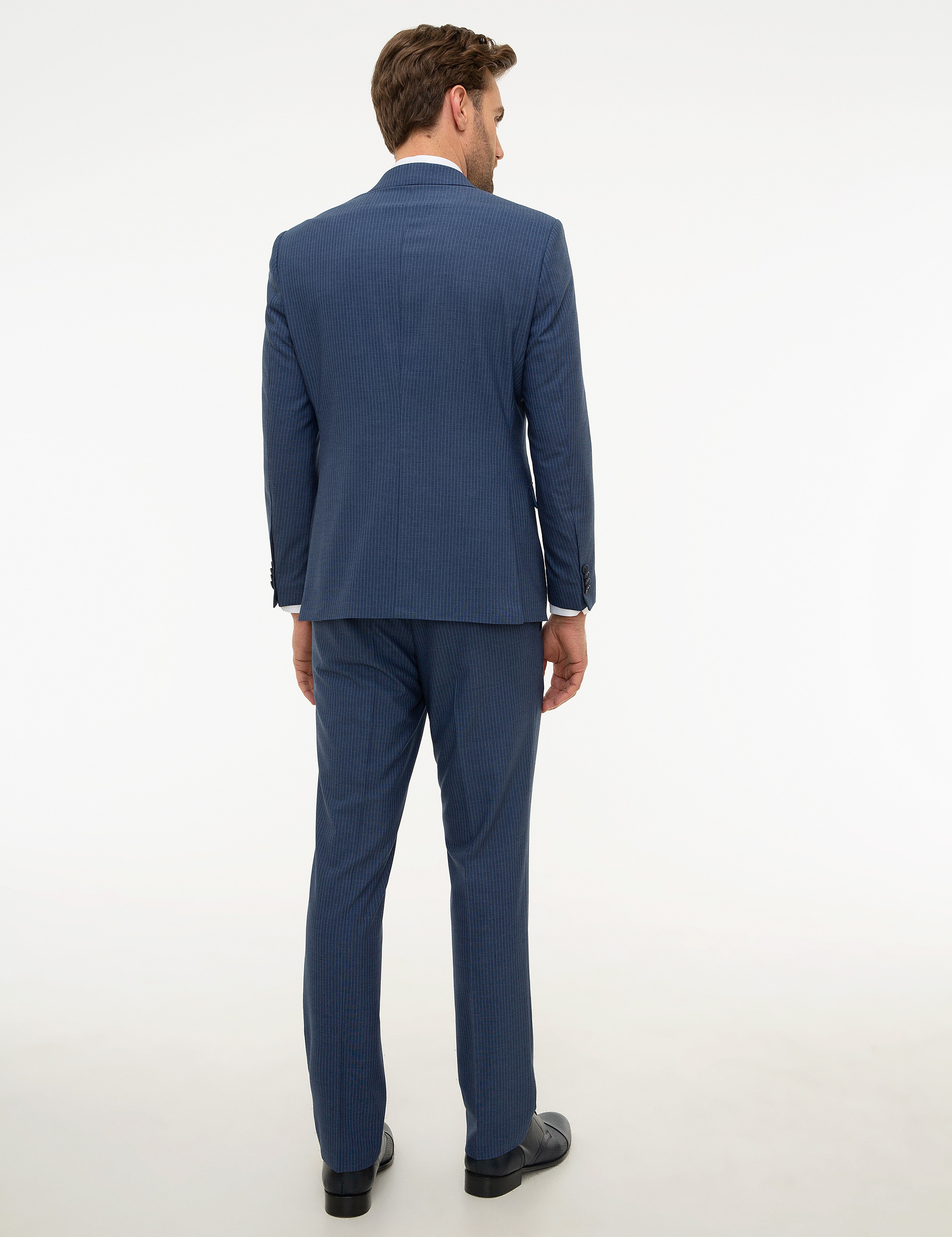 Koyu Mavi Slim Fit Takım Elbise - Image 3