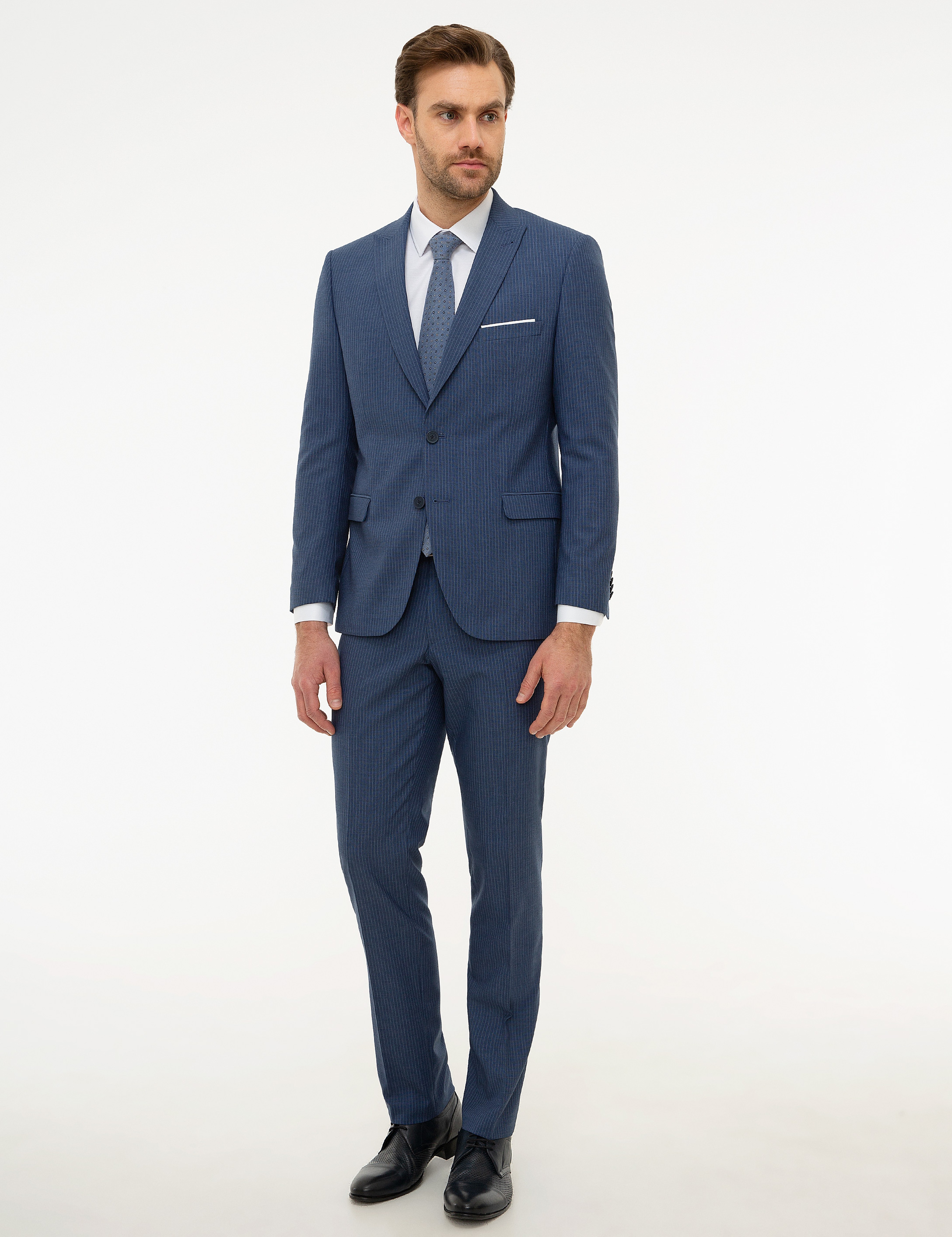 Koyu Mavi Slim Fit Takım Elbise - Image 2
