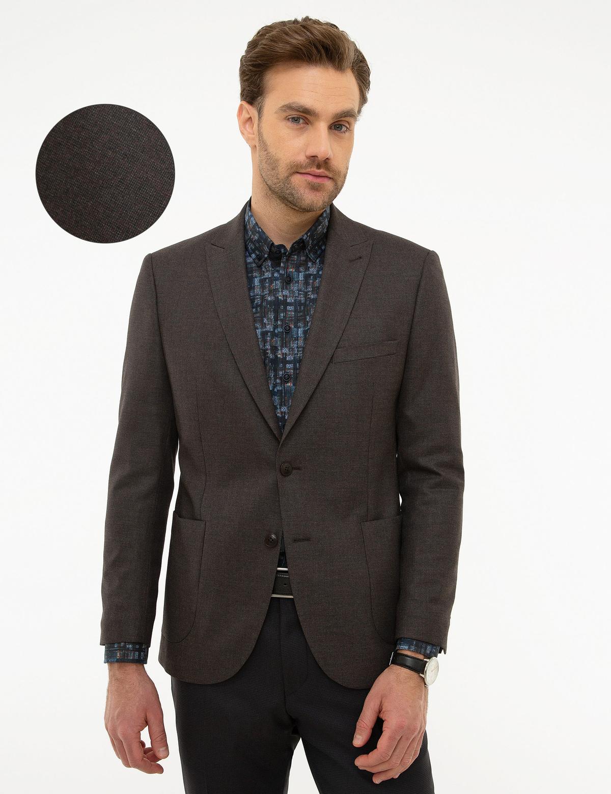 Bordo Slim Fit Ceket