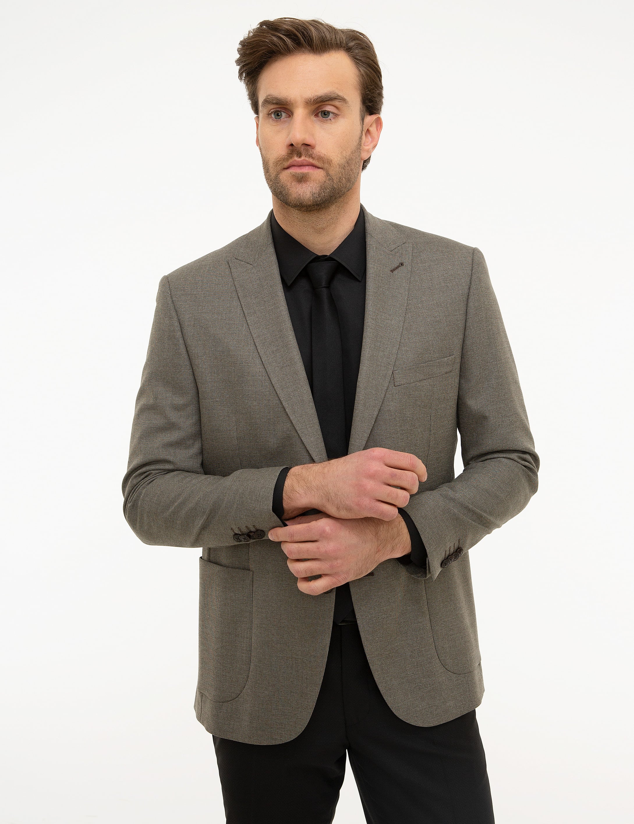 Açık Kahverengi Slim Fit Ceket