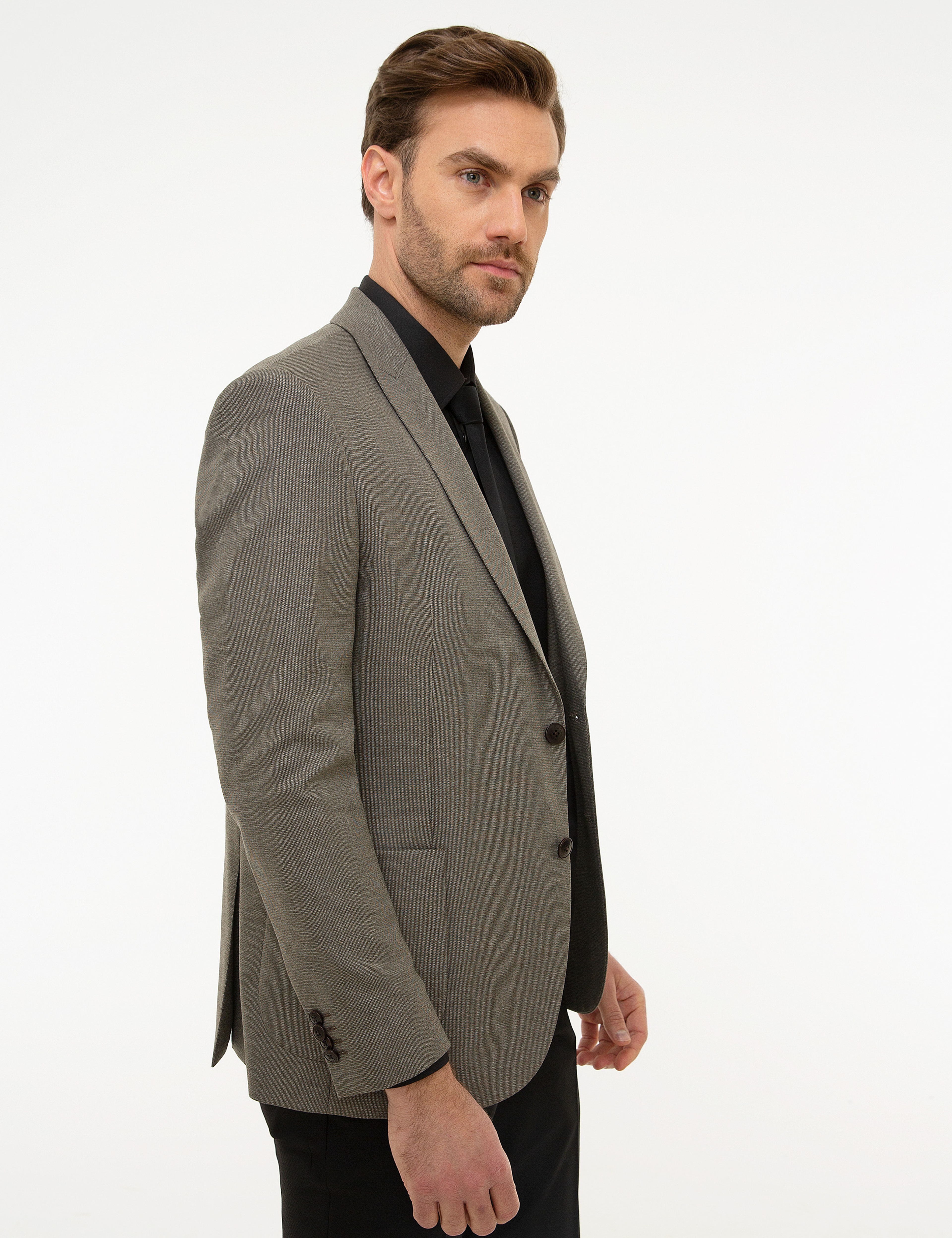 Açık Kahverengi Slim Fit Ceket