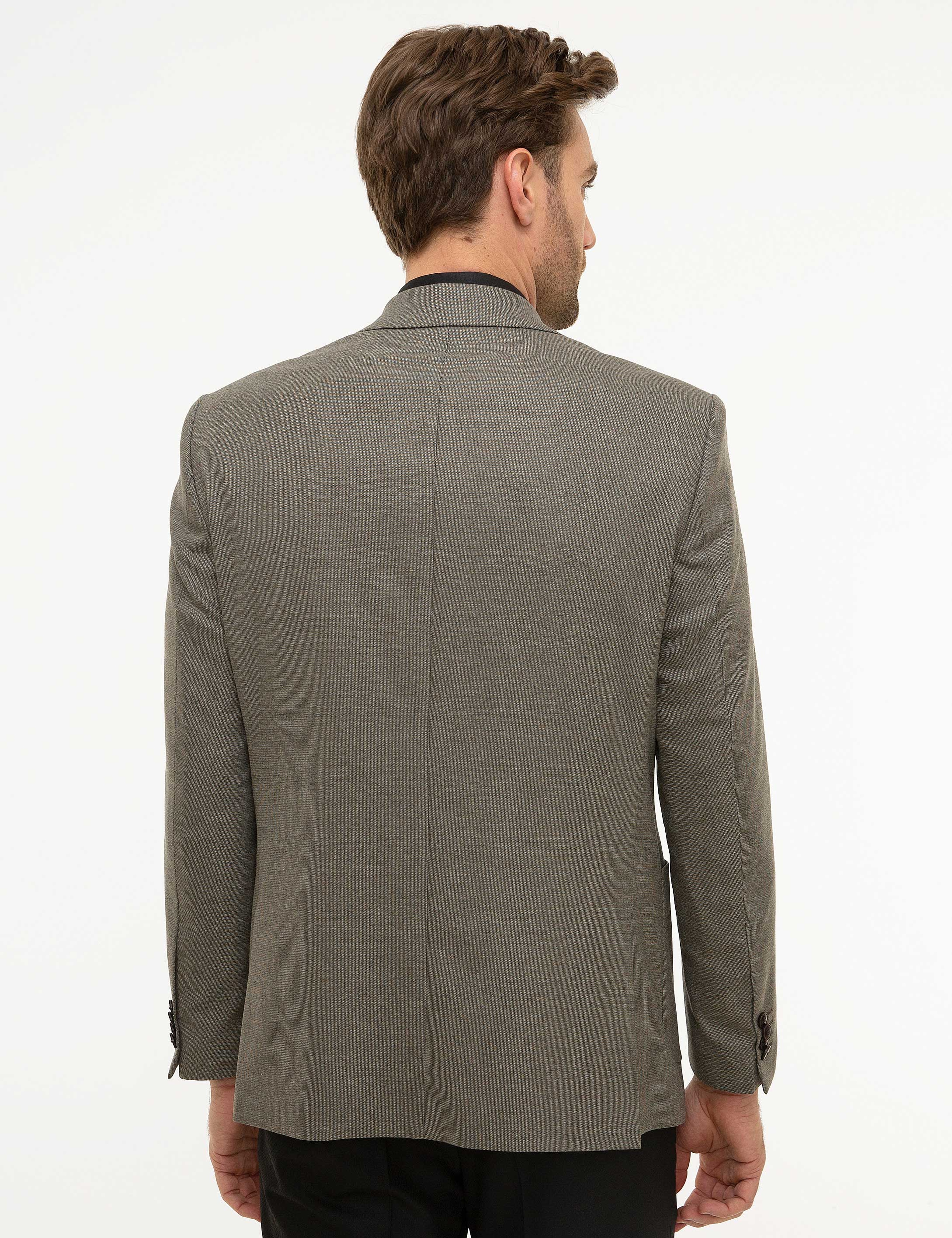 Açık Kahverengi Slim Fit Ceket - Image 4