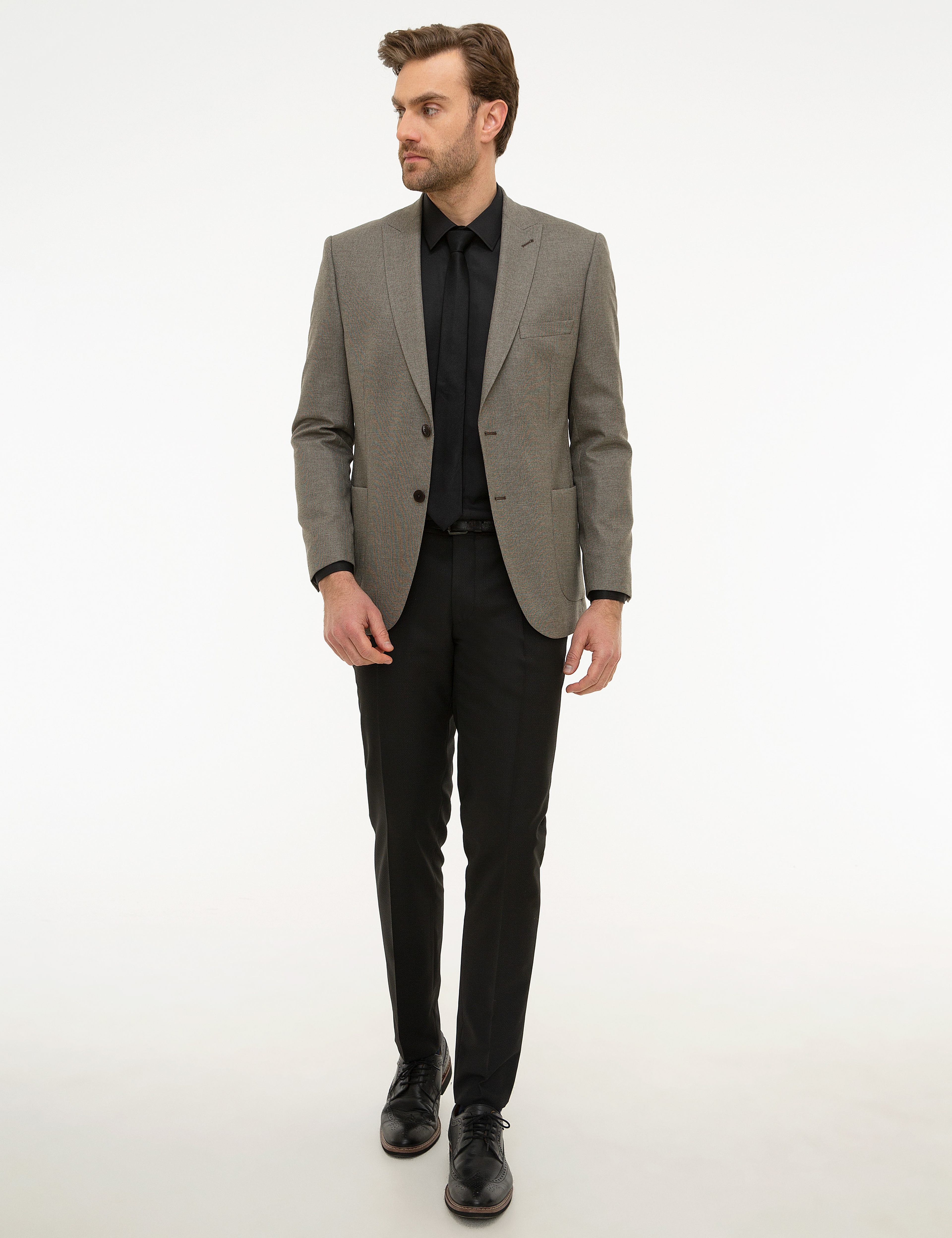 Açık Kahverengi Slim Fit Ceket