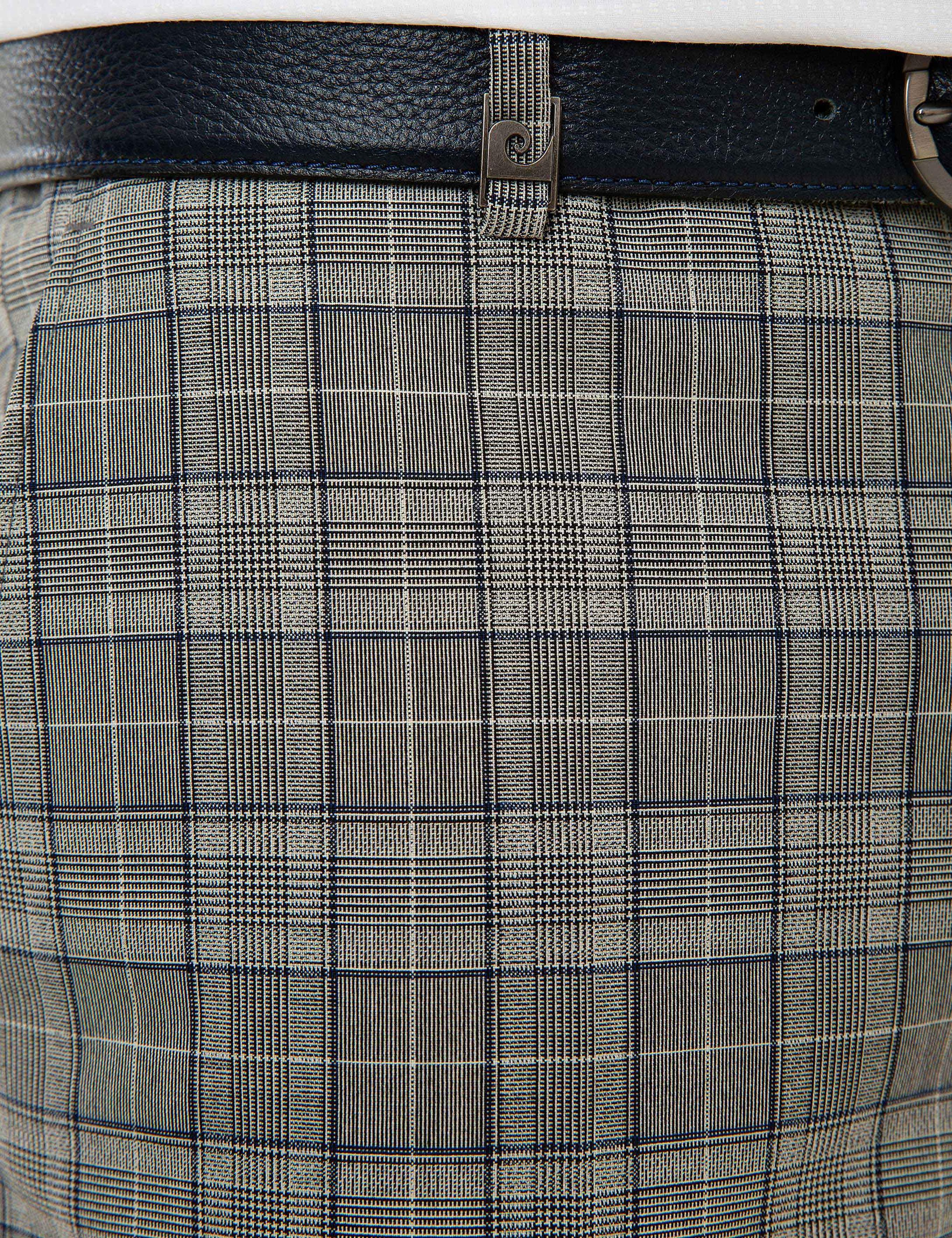 Ekose Gri Ekstra Slim Fit Pantolon