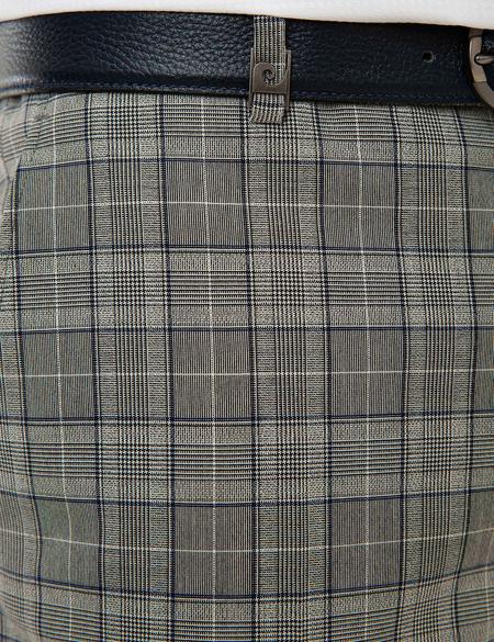 Ekose Gri Ekstra Slim Fit Pantolon - 50224055035