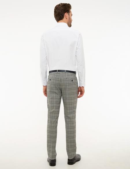 Ekose Gri Ekstra Slim Fit Pantolon - 50224055035