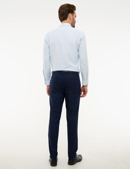 Ekose Lacivert Ekstra Slim Fit Pantolon - 50224055041