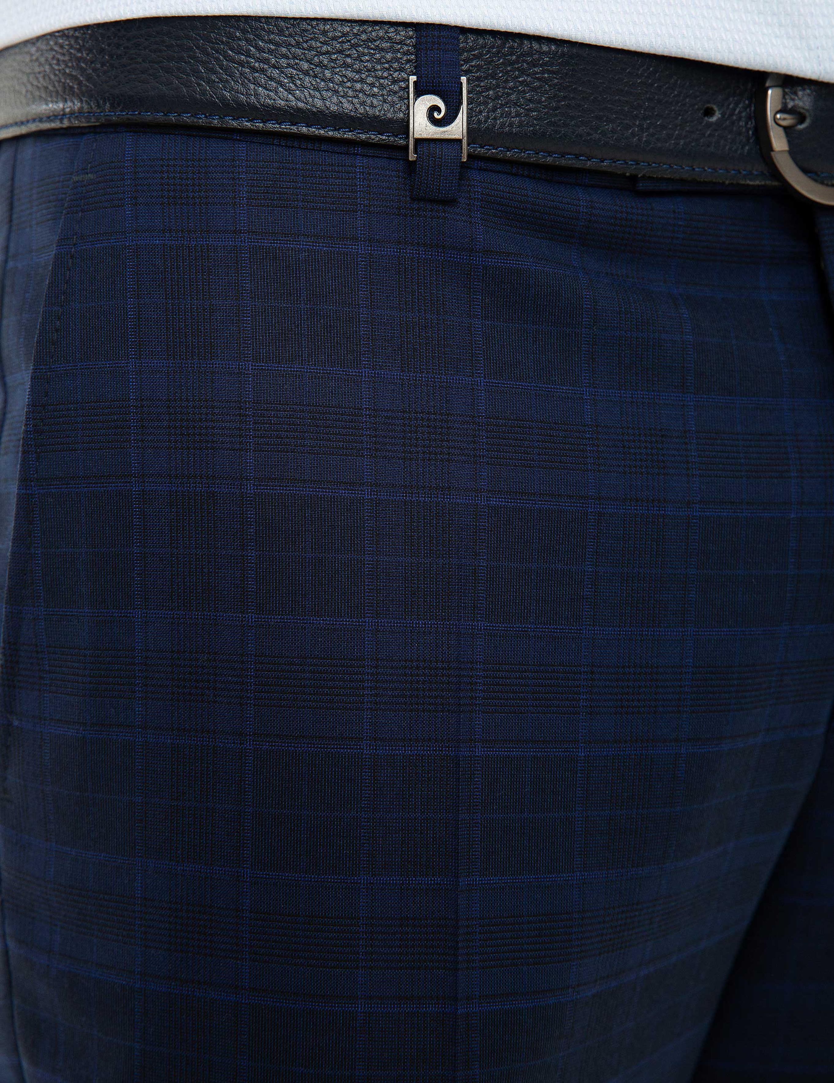 Ekose Lacivert Ekstra Slim Fit Pantolon