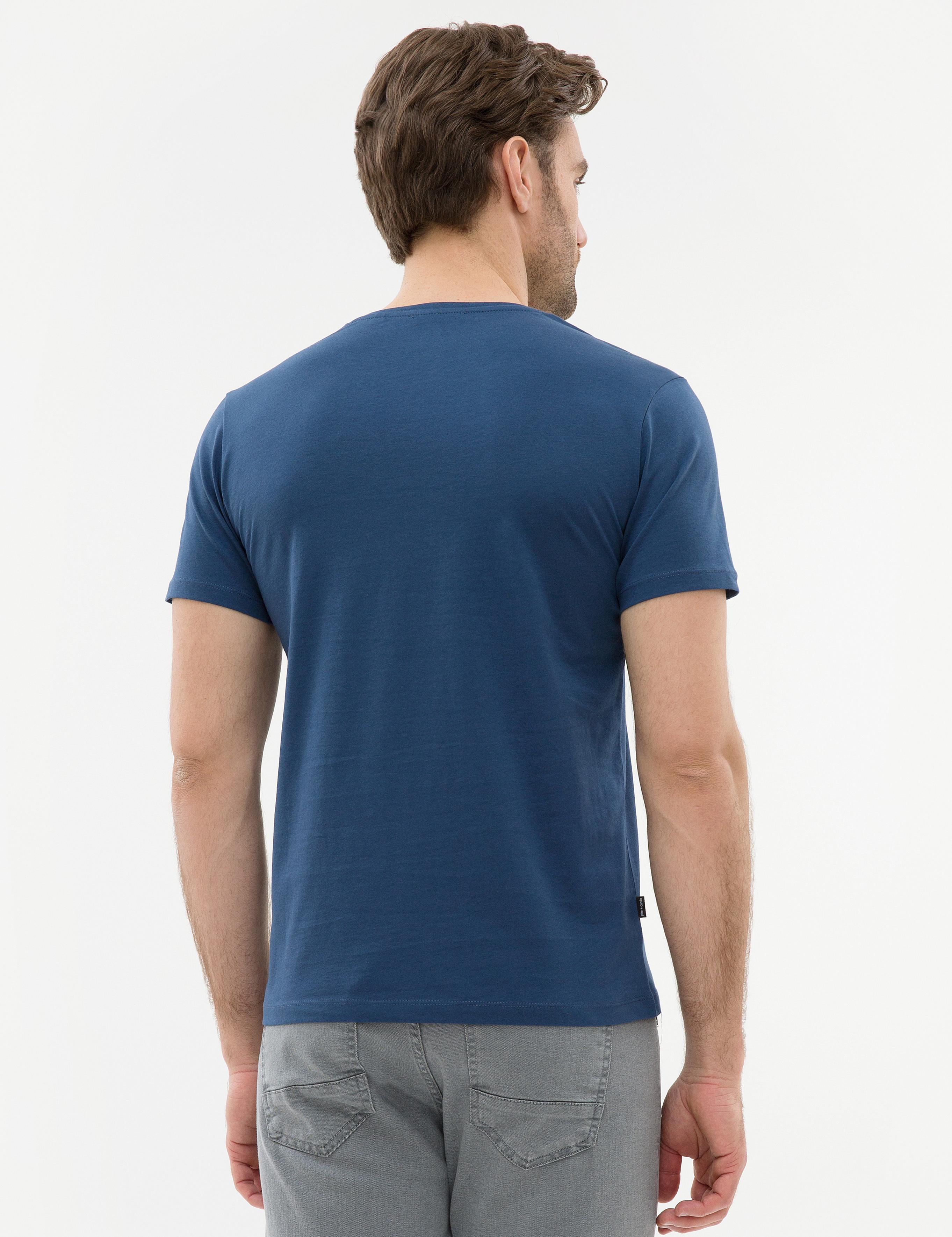 Mavi Slim Fit Bisiklet Yaka T-Shirt