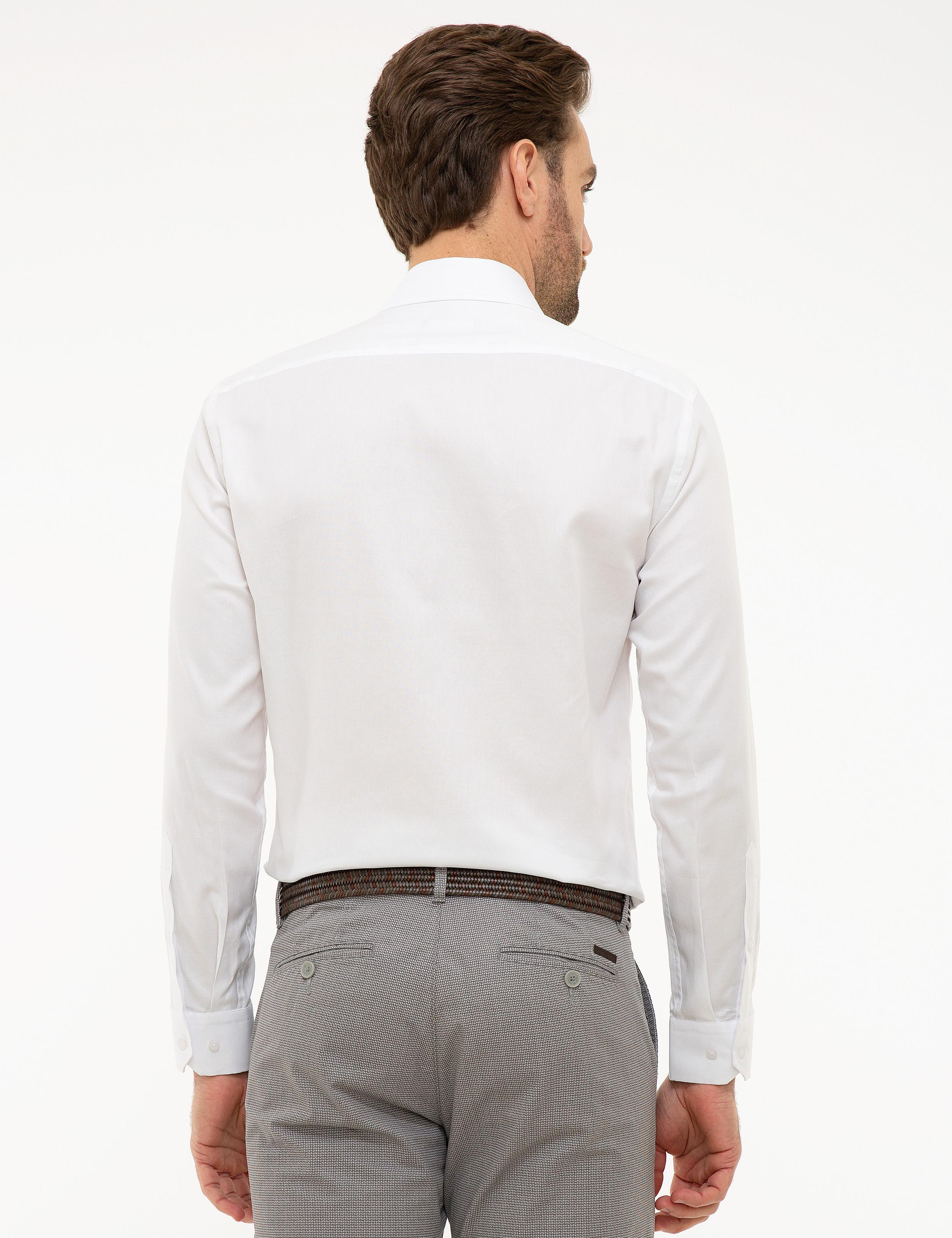 Beyaz Slim Fit Oxford Gömlek