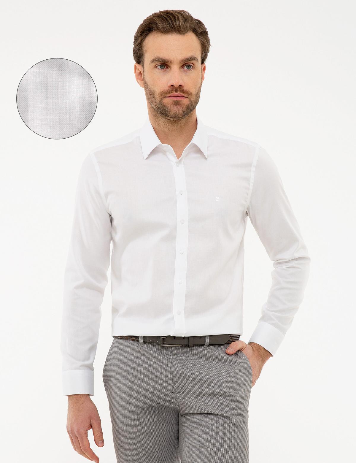 Beyaz Slim Fit Oxford Gömlek