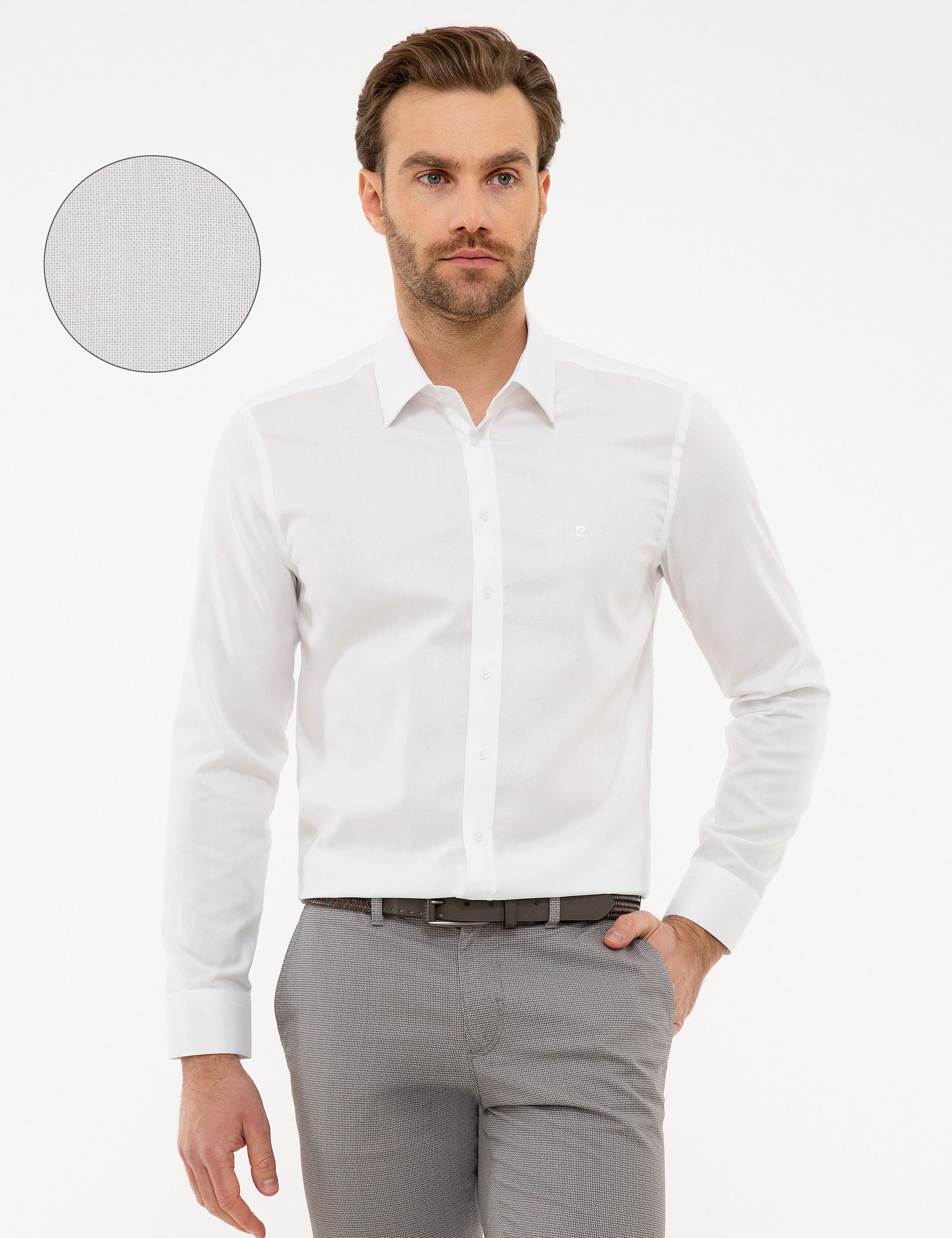 Beyaz Slim Fit Oxford Gömlek