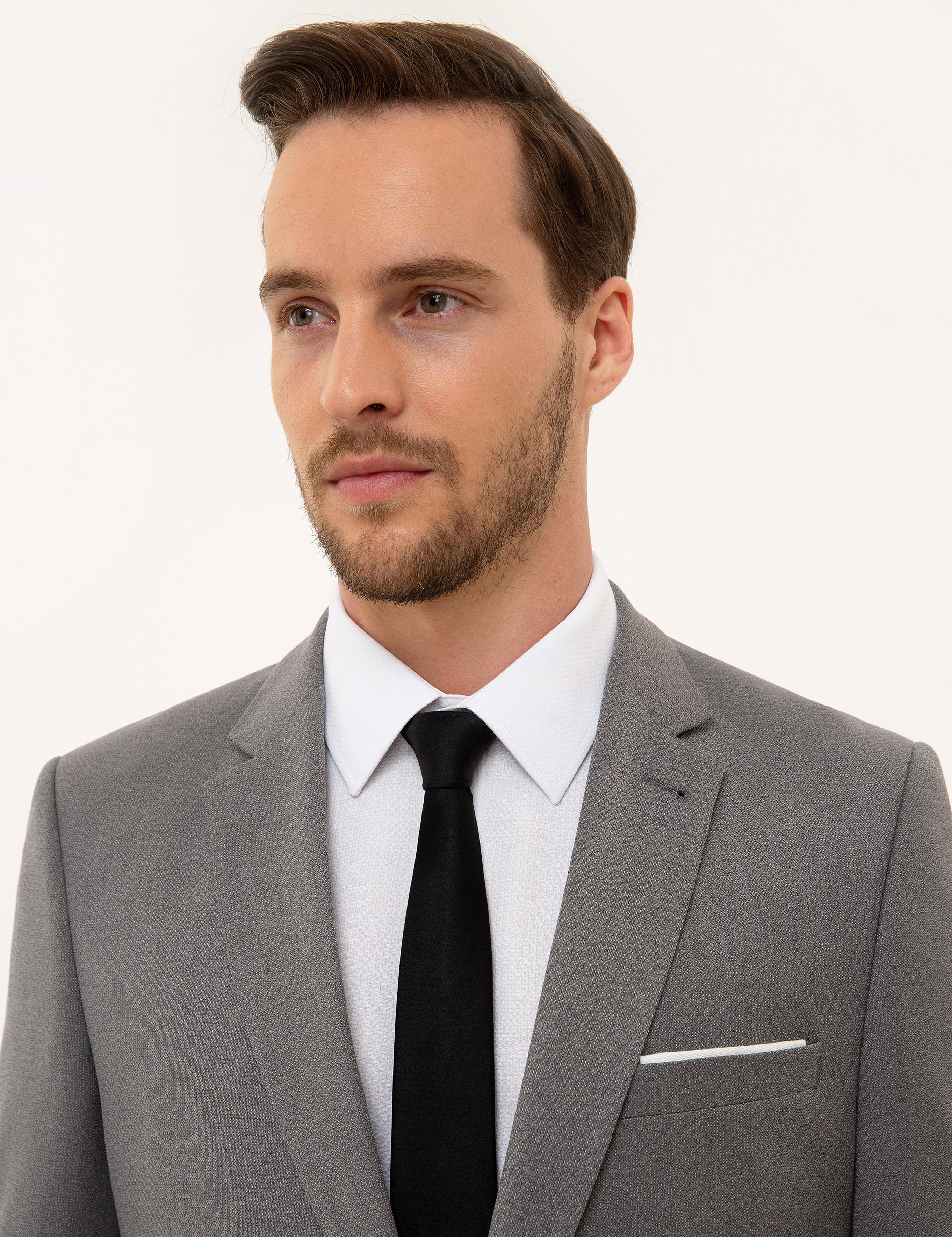 Gri Slim Fit Takım Elbise