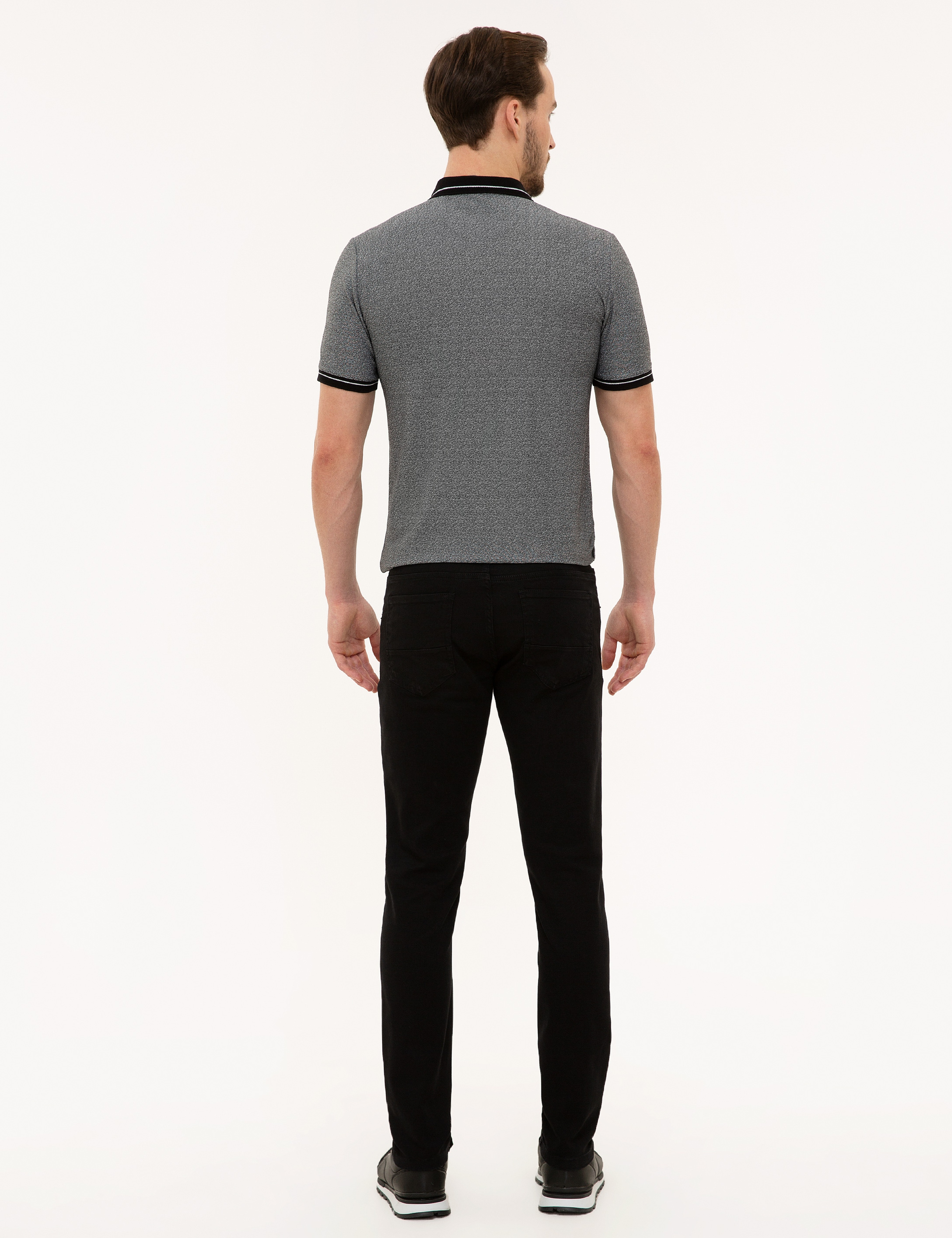 Siyah Slim Fit Denim Pantolon - Image 3